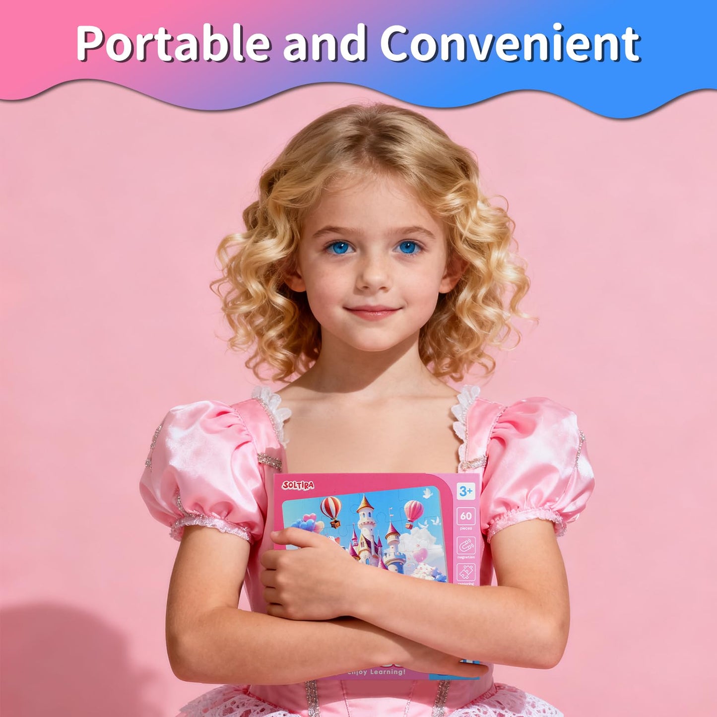 Princess Magnetic Puzzles for Toddlers 3-5 3 * 20 PCS Princess Themes Puzzle Magnetic Puzzles for Girls 4-6 Travel Puzzles or Airplane/Car/Road Trip Gift Toys for Girl 4-8 Years Old