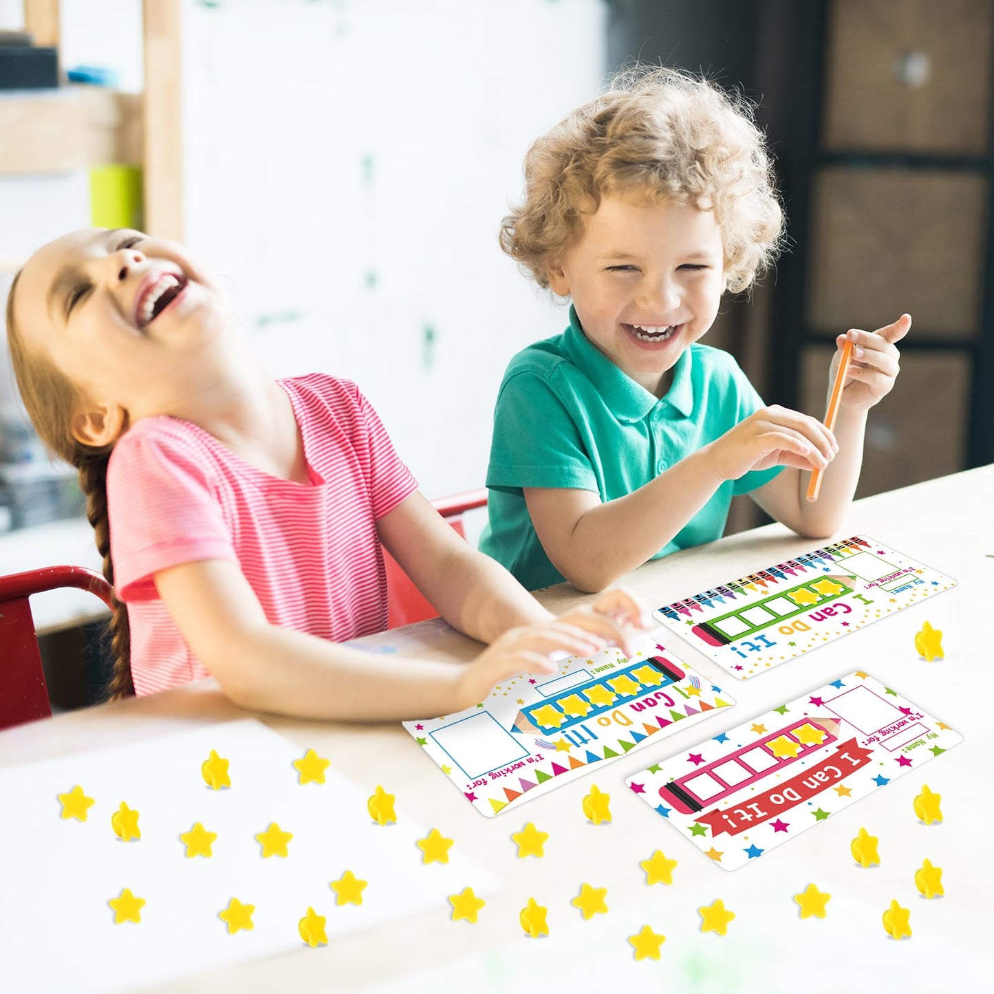 3 Sets Magnetic Rewards Chart for Kids I Can Do It Token Board Pencil Themed Behavior Chart at Home Positive Star and Customization Goal Box Incentives for Teacher Essentials Elementary Classroom