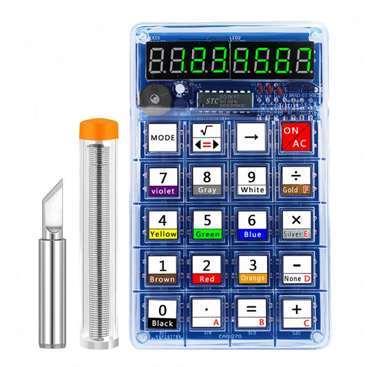 Soldering Practice Kit DIY 7-Digit LED Display Electronics Calculator for Classroom/Home, Build Electronics STEM Projects Learn to Solder Kits for Adults/Teens/Students/Makers/hobbyists (Green)