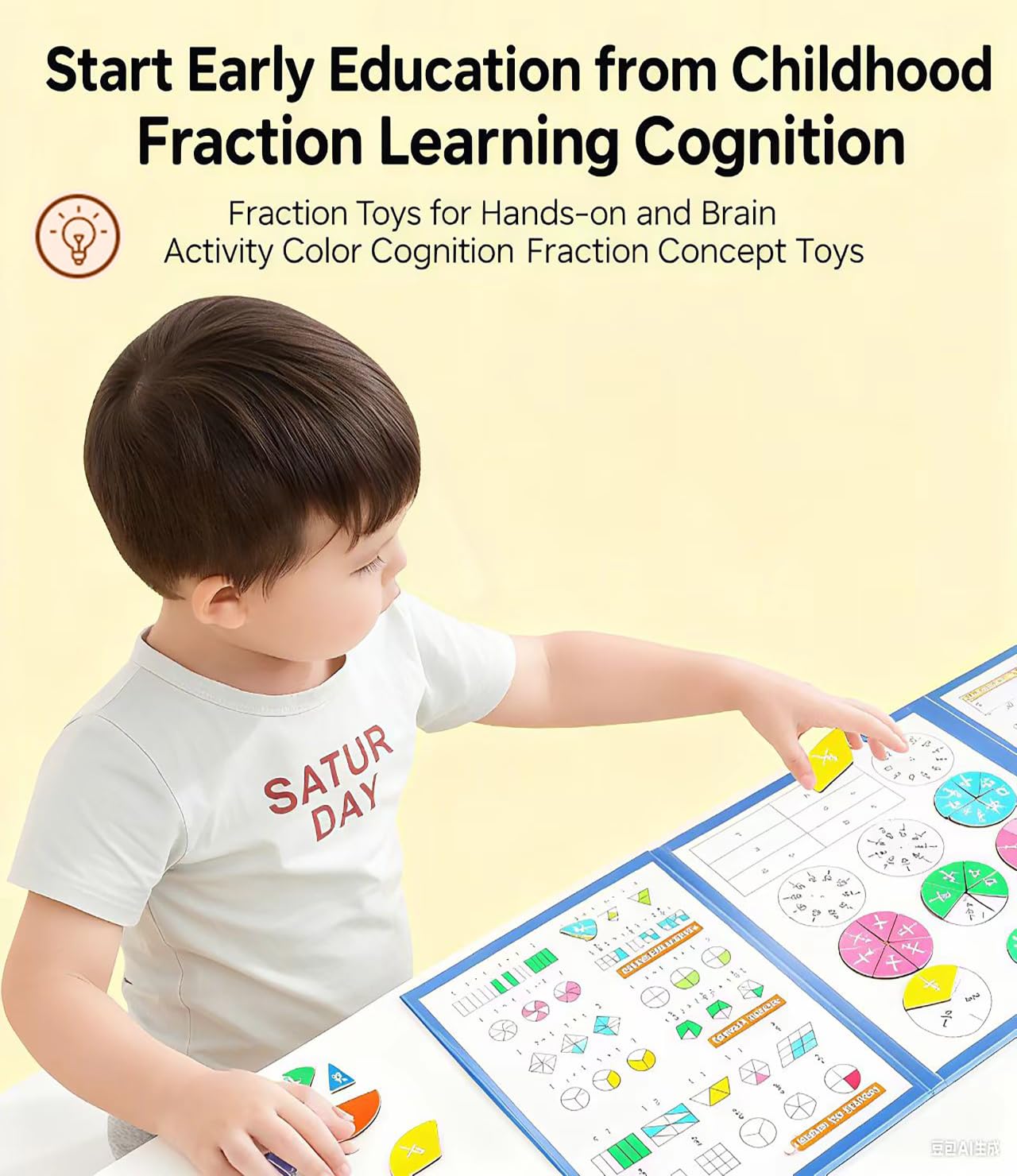 Magnetic Fraction Educational Puzzle,Magnetic Fraction Tiles & Fraction Circles,Math Manipulatives for Elementary School, Montessori Fraction Manipulatives Learning Toys for Kids