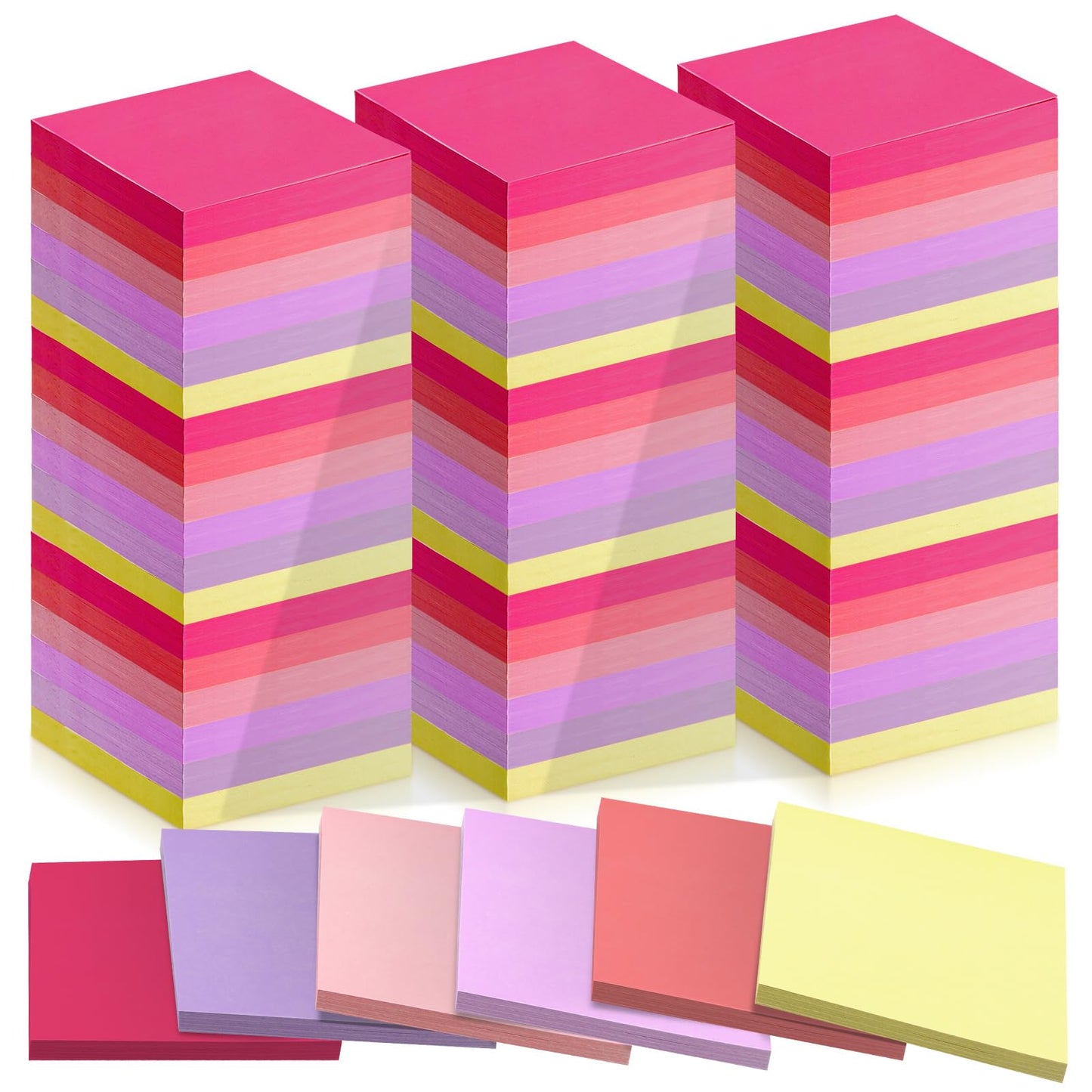 Fainne 120 Pack Sticky Notes Bulk 3 x 3 inch Self Stick Note Pads Multicolor Paper Memo for Office School Supplies Student Teacher Classroom Back to School Essentials, 50 Sheet/Pad(Vivid Color)
