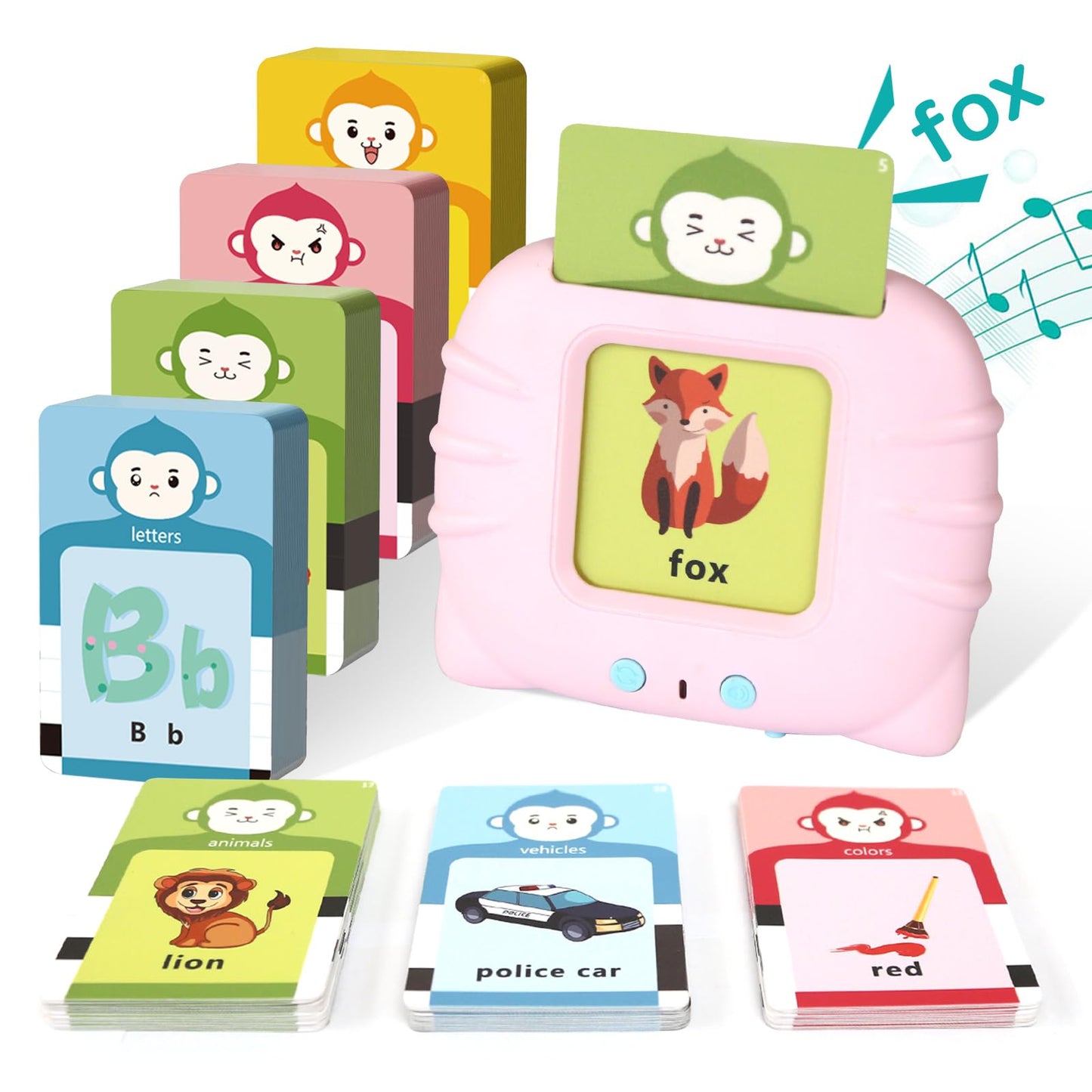 U-LEARNER Toddler Gifts Talking Flash Cards for 1 2 3 4 5 Year Old Boys and Girls, Autism Sensory Toys for Autistic Children, Learning Educational Montessori Speech Therapy, 296 Pro Words Pink