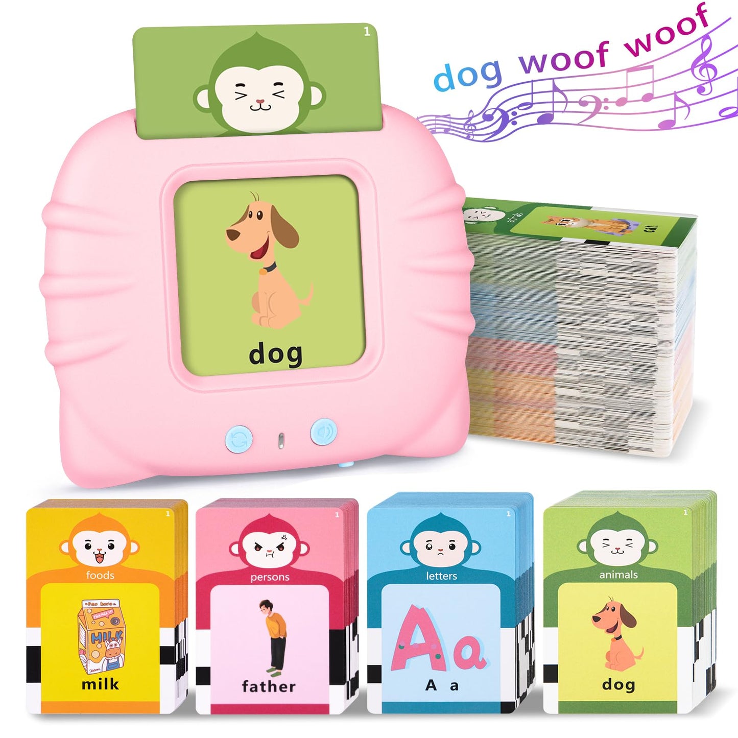 U-LEARNER Toddler Girls Toys Talking Flash Cards-296 Sight Words, Educational Toys for 1 2 3 4 Year Old, Speech Therapy&Autism Learning Materials, Toddler Girlt Birthday Gift with Durable Cards