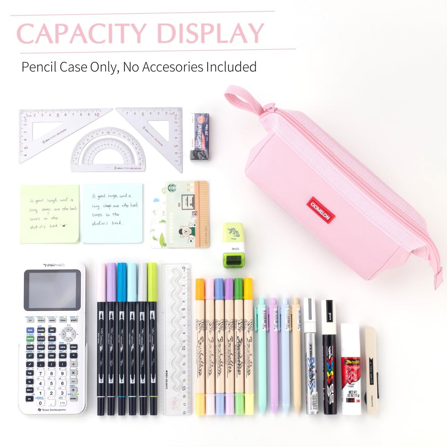 CICIMELON Pencil Case Large Capacity Pen Pouch Multifunctional Pencil Bag for School Students Teen Girls Office Women Adult (Light Pink)