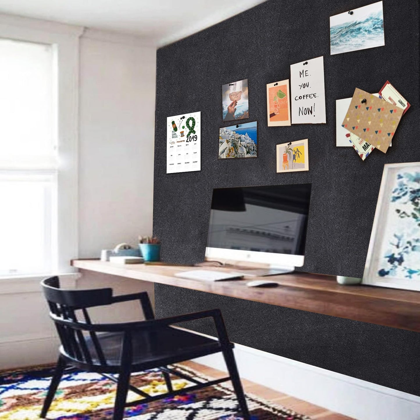 96"x48" Cork Board Roll with Linen Gray - 1/4" Thick 4'x8' Frameless Natural Corkboard for Walls Dartboard Pictures Photo Vision Prayer, ZHIDIAN Large Bulletin Board for Home Office School