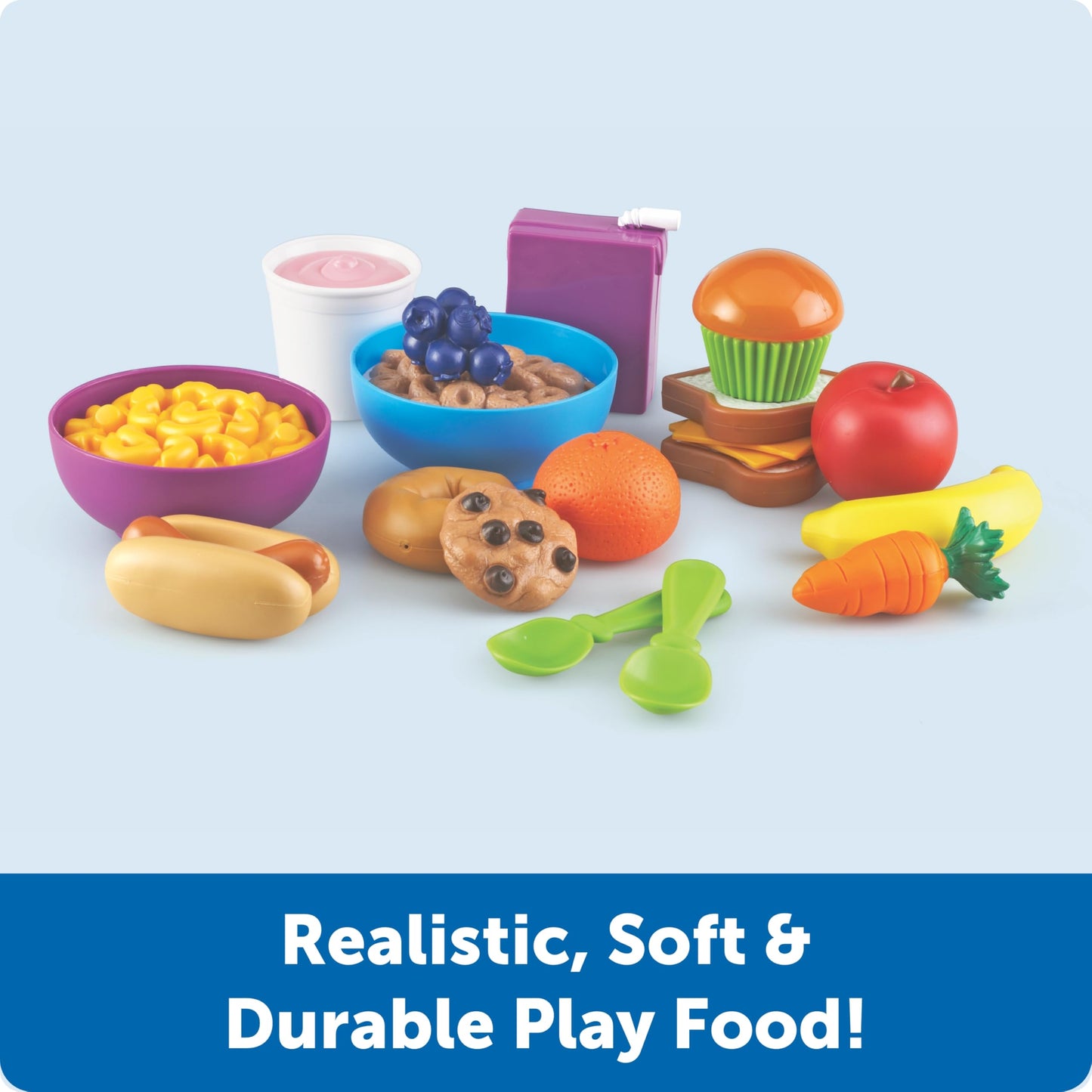 Learning Resources New Sprouts Munch It Food Set - Play Kitchen Accessories, Pretend Toys, Pretend Play Food Toys, Kids Kitchen Set, Grocery Playset, Toddler Learning Toys, Montessori Cooking