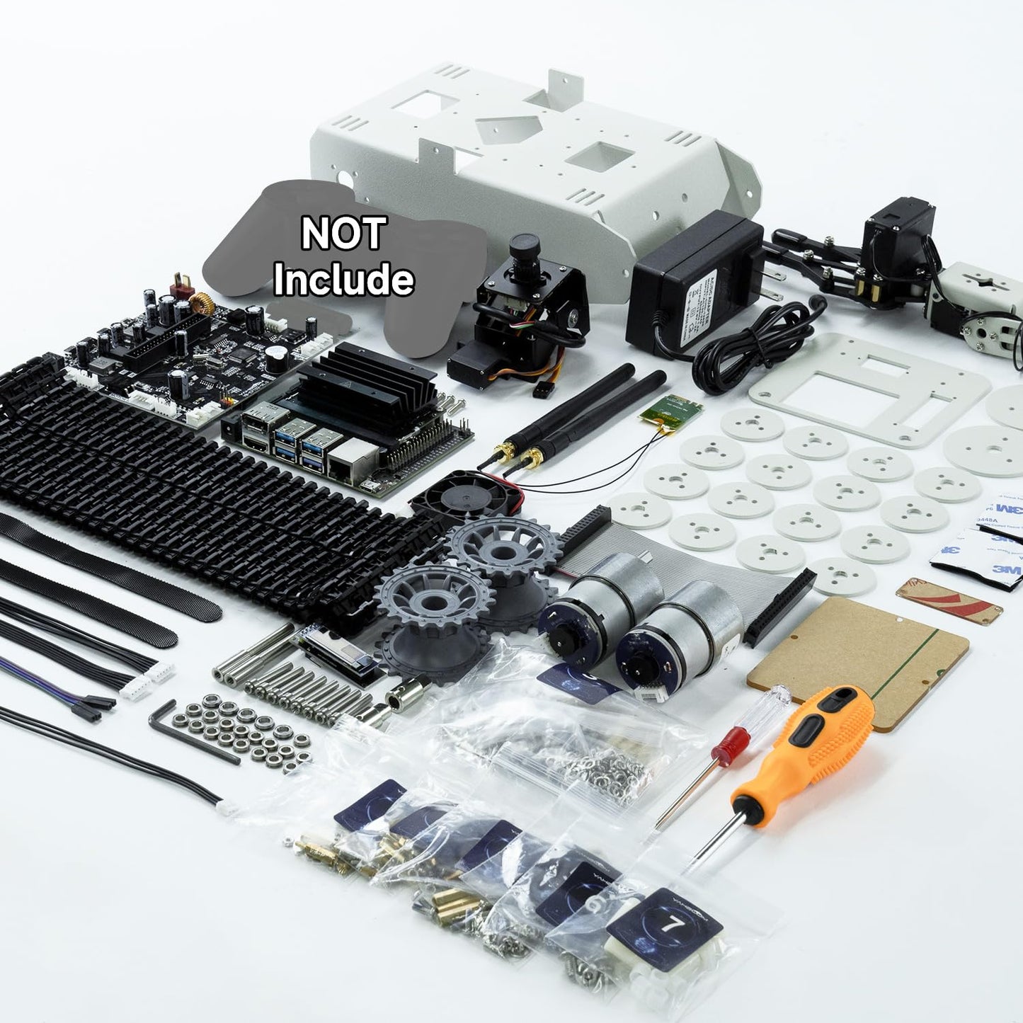 Yahboom DIY Programmable Project ROS Starter Tank Chassis Robot with AI Camera for Jetson Nano B01 Recognition Tracking OpenCV MediaPipe (Transbot-SE Without Nano)