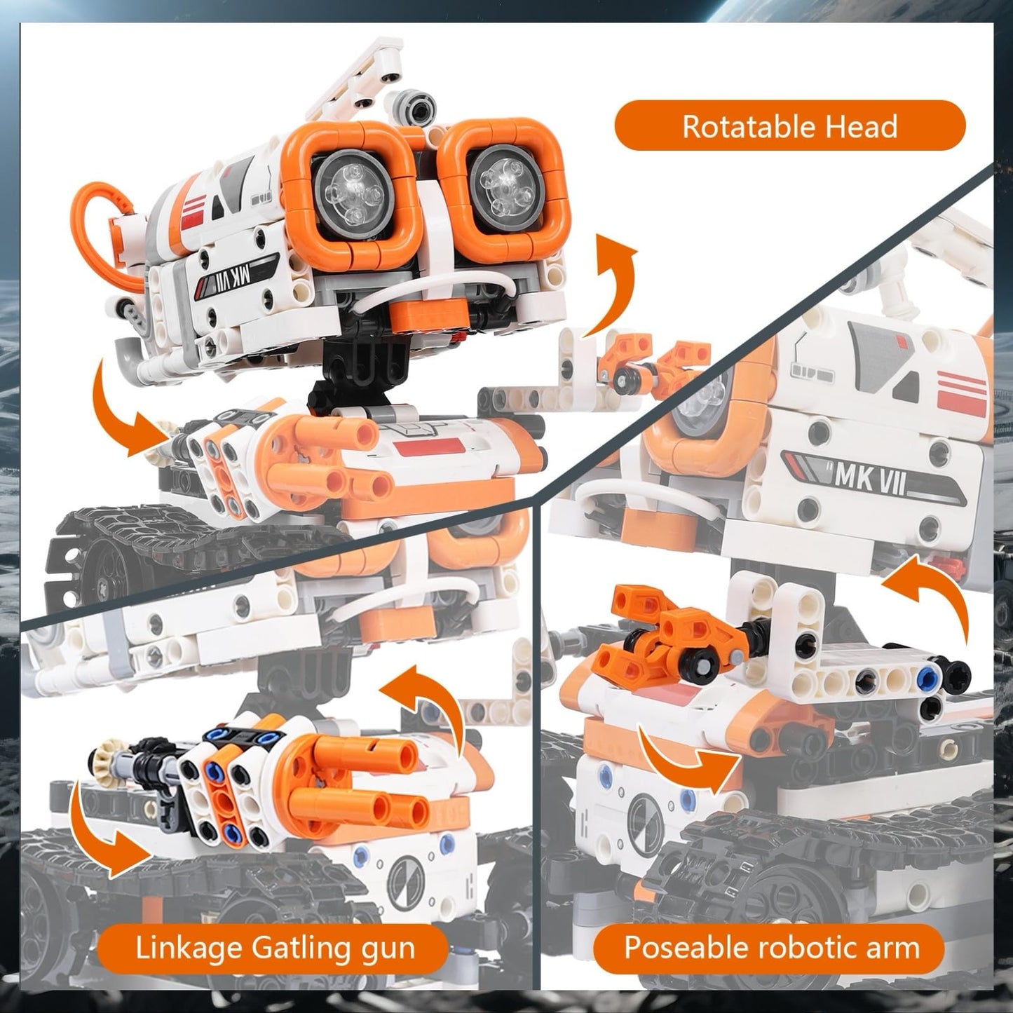 PIVONAX STEM Robotics Kit for Kids Ages 6+, 5-in-1 Remote/APP Control Coding Robot, Educational Engineering Building Toys with Programming, Science Projects Great Gift for Boys & Teens