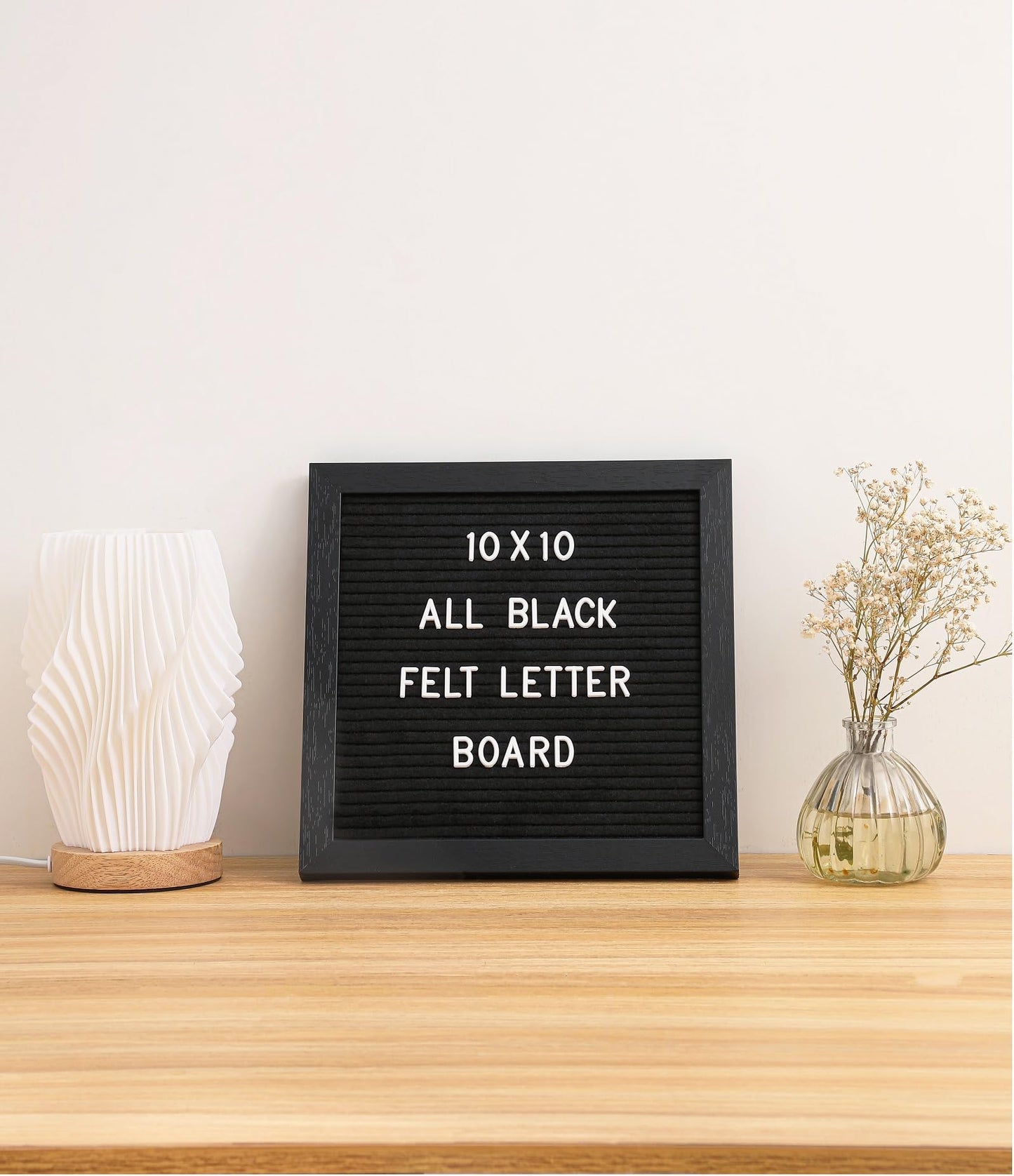 G GAMIT Black Felt Letter Board with 294 Changeable Letters&Numbers, 10”x10” Message Board Letter Sign Board in Black Frame with Stand and Canvas bag for Announcement&Notification