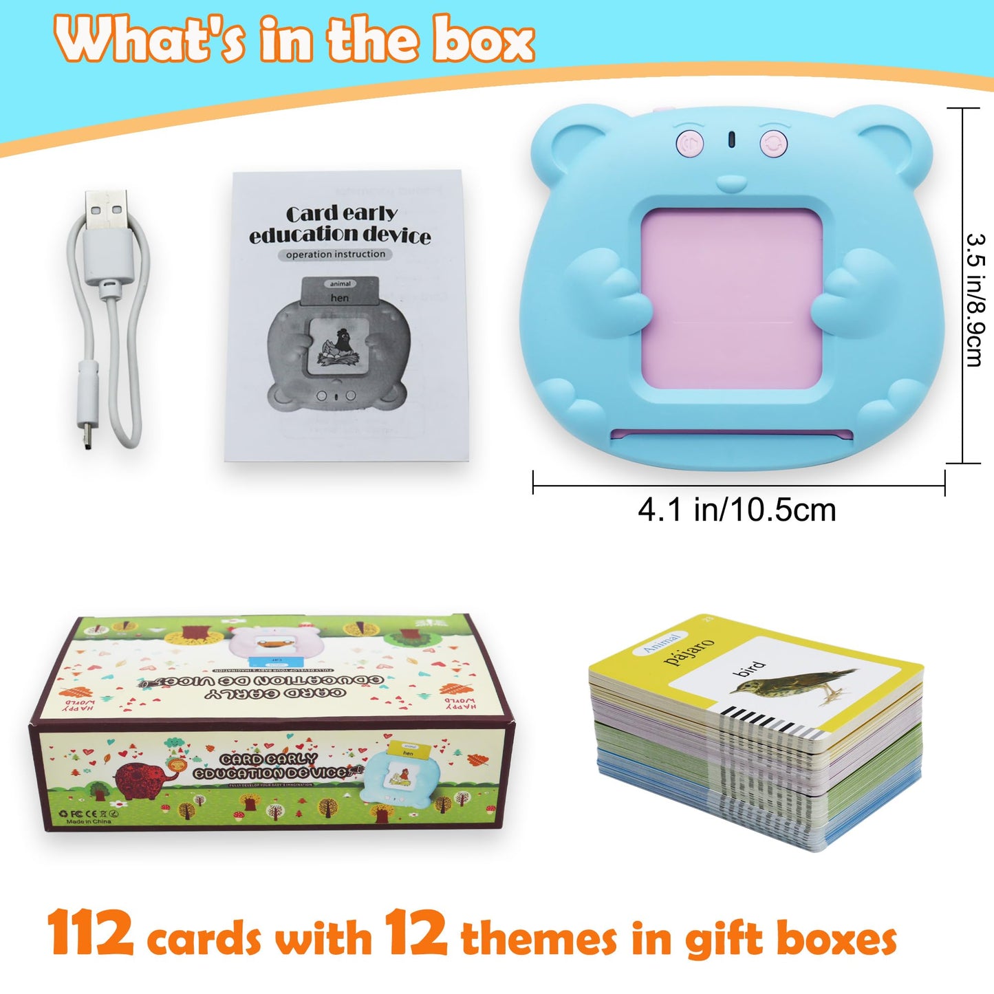 MAYAPHILOS Spanish and English Pocket Speech Therapy Toys with 224 Sight Words, Bilingual Flashcards for Preschool Learning, Gifts for Toddlers