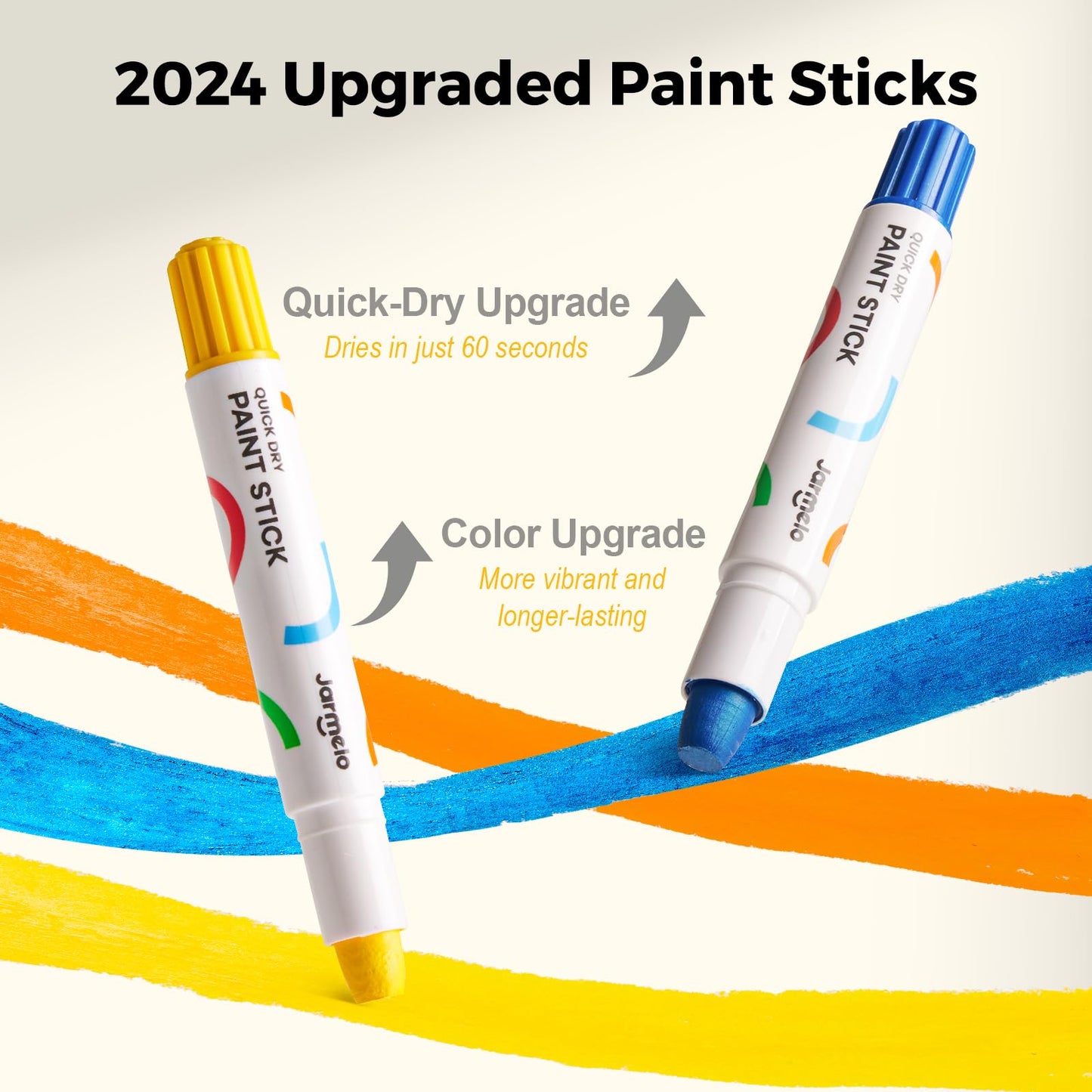 Tempera Paint Sticks, 16 Colors Jumbo Paint Sticks for Kids, Washable, Quick Drying, Non-Toxic, Toddler Art Supplies for Paper Stone Wood Canvas, Easter Gifts for Kids