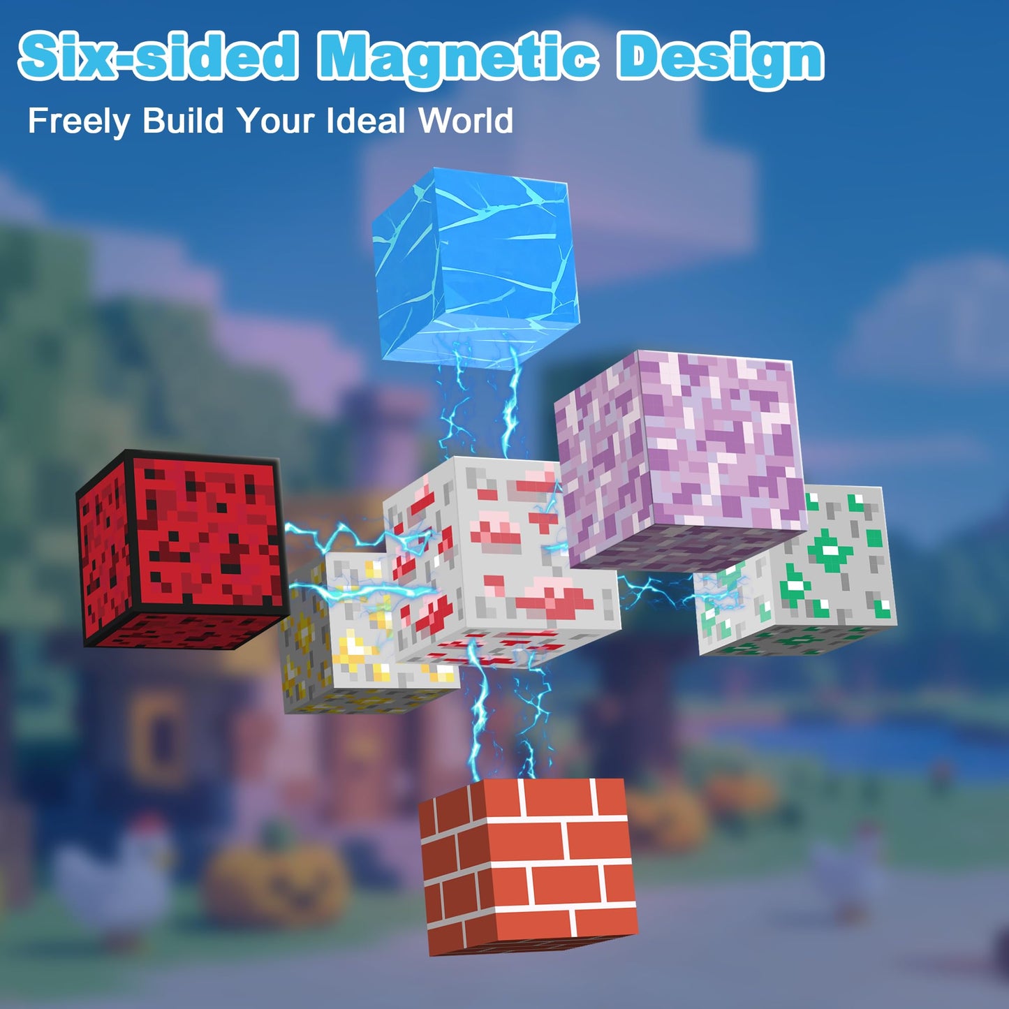 HitToys Magnetic Blocks 100PCS Building Blocks for Kids, Magnetic Tiles Build Set, Magnetic Cubes Toys Games Christmas Birthday Gifts for Boys Girls Ages 4 5 6 7 8 9