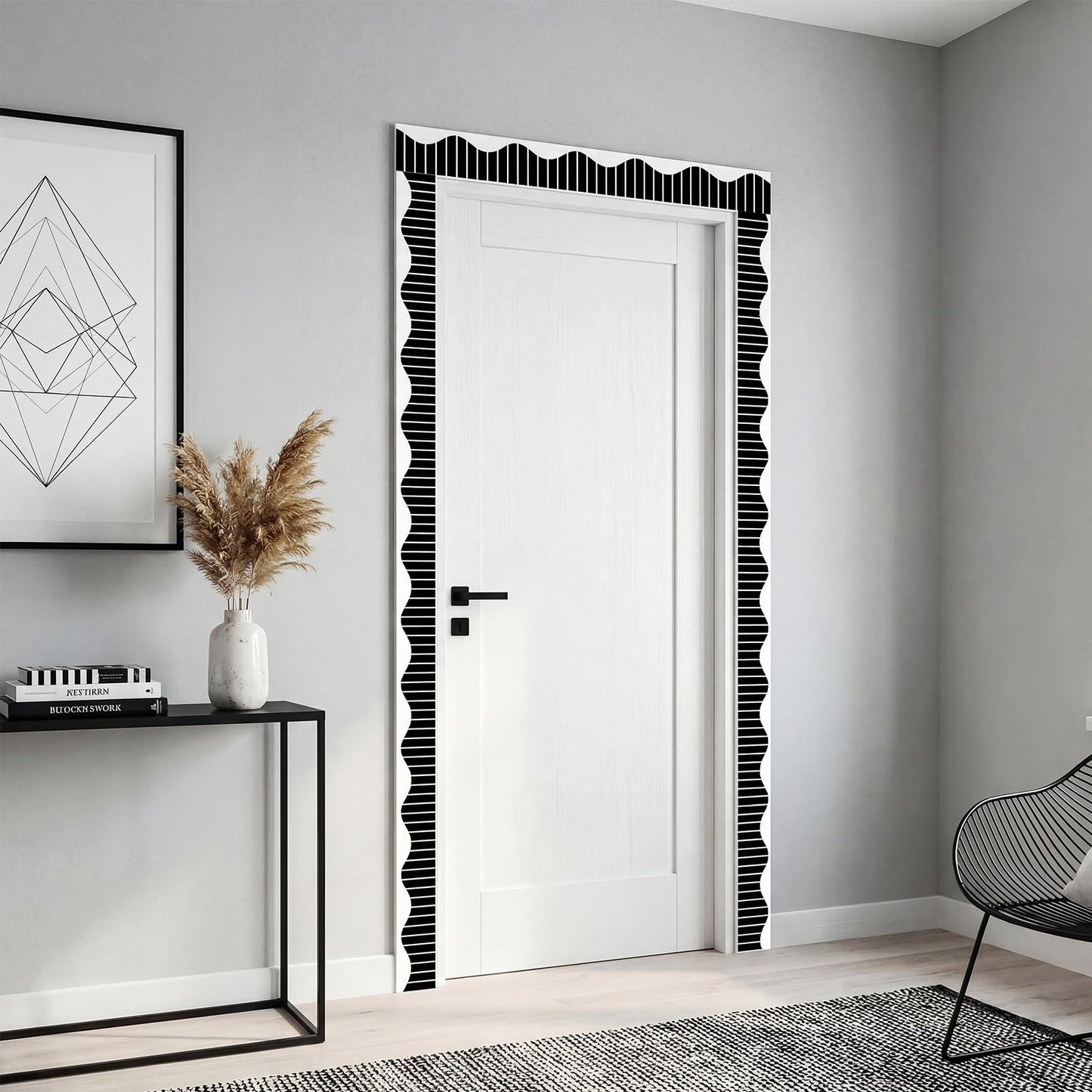 Tenceur 48 ft x 2.76 Inch Magnetic Borders for Whiteboard Decoration, White Vertical Stripes Magnetic Bulletin Board Border Set for Summer Classroom Office Chalkboard Poster Board Decor
