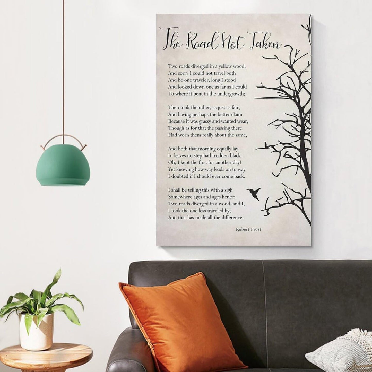 JHXNJDPOST The Road Not Taken Poster Poem Canvas Wall Art Aesthetic Decorative Painting Living Room Restaurants, Pool Halls And Hotelsstyle-5 16x24inch(40x60cm)