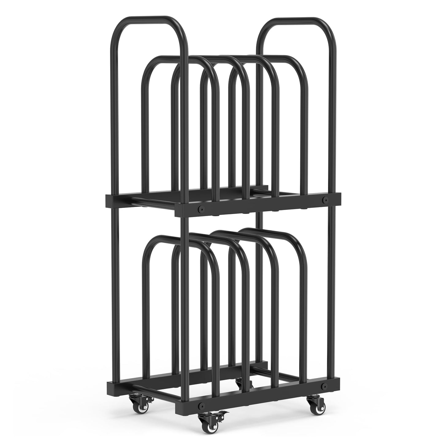 BERPET Art Storage Rack with Wheels, Double-Tier Adjustable Metal Drying & Display Stand for Canvas, Boards, Prints, and Artwork – Heavy-Duty Mobile Organizer for Studio, Classroom