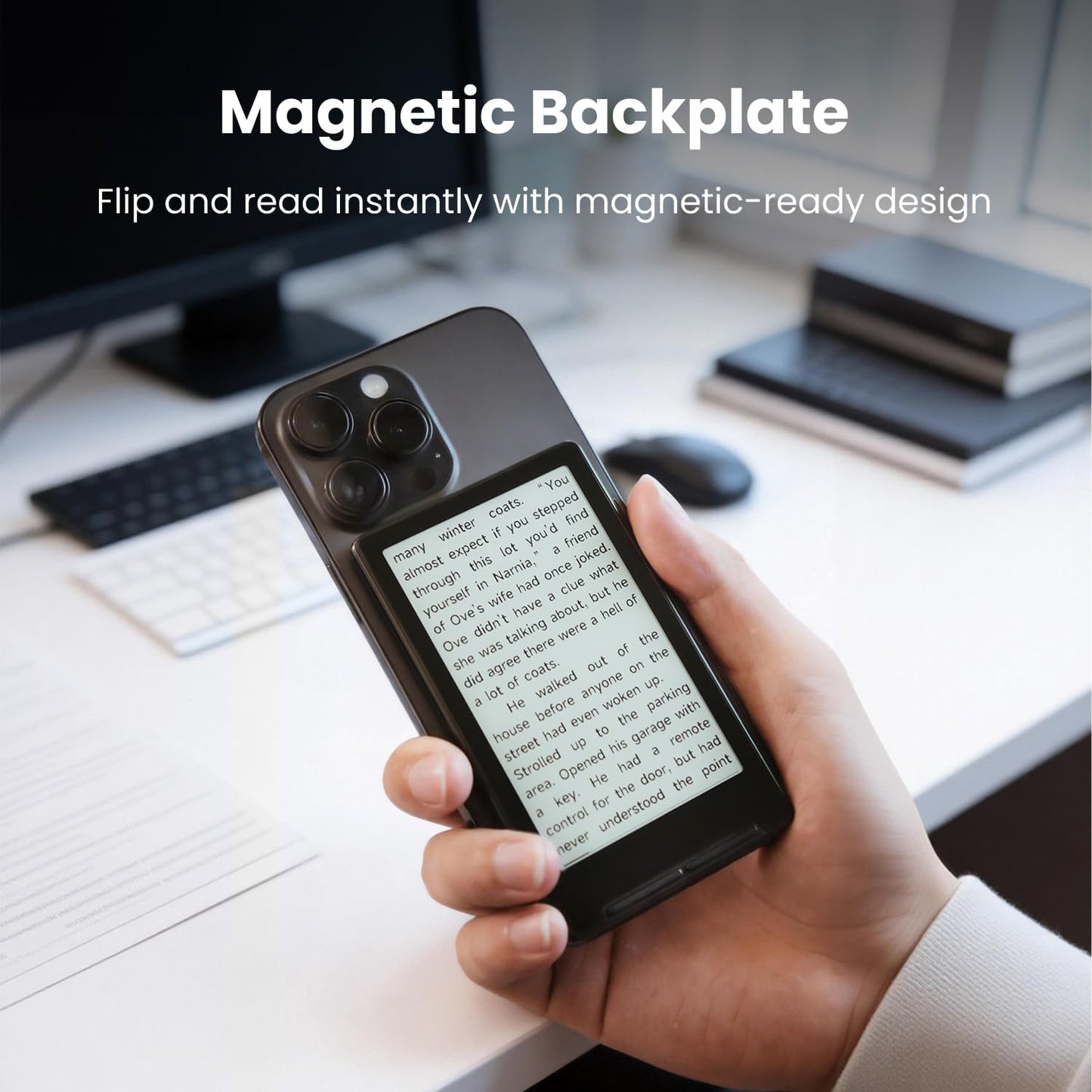XTEINK X4 E-Book Reader (Developer Edition), 4.3" Pocket E-Ink eReader, Physical Page-Turn Buttons, Ultra-Thin 0.23" & 2.72 oz, Magnetic-Ready Design, Distraction-Free Reading, 16GB, Mist Gray