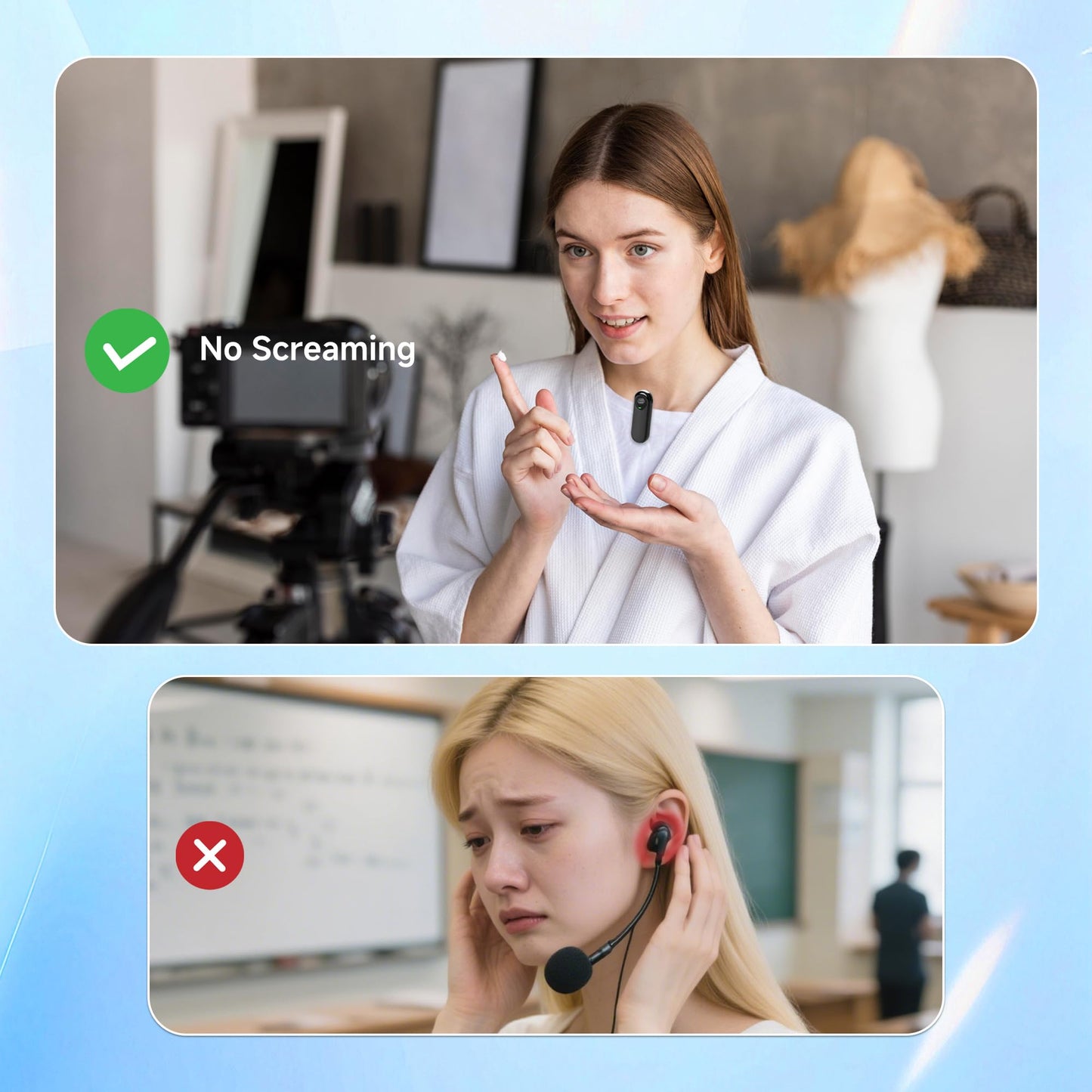 Sunnymark Wireless Voice Amplifier with 2 Wireless Microphones (Magnetic Lavalier), Portable Voice Amplifier for Teachers, Fitness, Classroom, Bluetooth Speaker Include Dual Microphone for Yoga