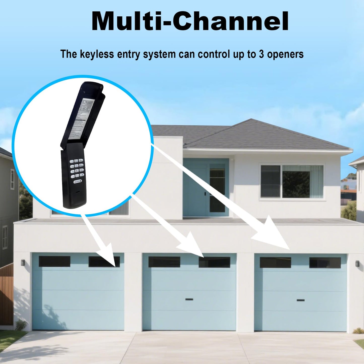 XDTKML Garage Door Opener Keypad Replacement for Liftmaster Chamberlain Craftsman Garage Door Opener Keypad Compatible with Purple/Red/Orange/Green/Yellow Learn Button Since 1993 - Black Shell