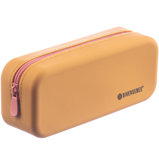 DIVERSEBEE Soft Silicone Pencil Case, Aesthetic Pencil Pouch with Zipper, Cute Pen Bag for School, Bible Journaling Supplies and Accessories, Pencil Organizer (Mango)