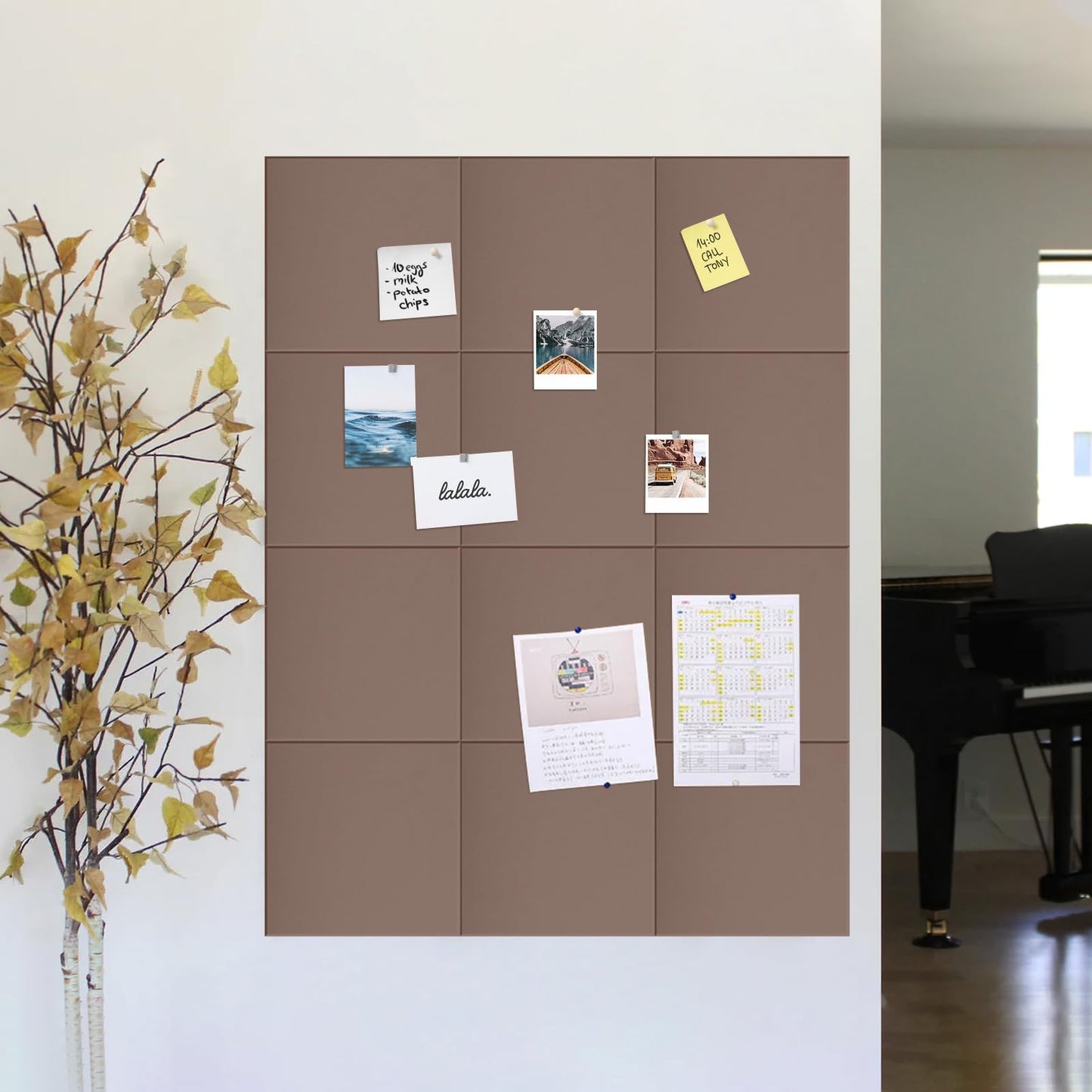 Large Bulletin Board 48"x 24" Cork Boards for Walls, 8 Pack Felt Wall Panels Photo Board, Cork Board for Office Home Pin Board