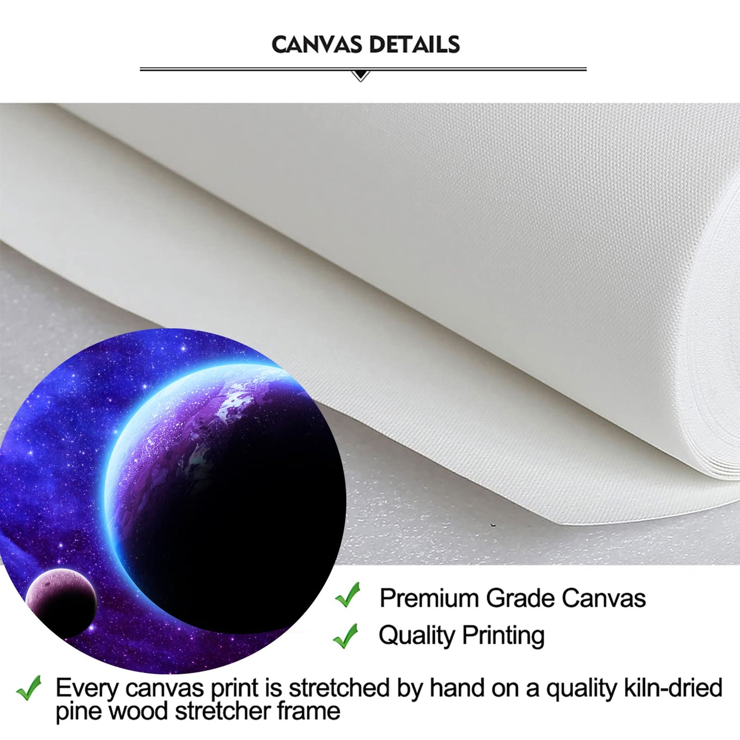iKNOW FOTO 3 Piece Canvas Prints Galaxy Stars Abstract Space Wall Art Elements of This Image Modern Home Decor Stretched and Framed Ready to Hang for Kids Room Decor 12x16inchx3pcs
