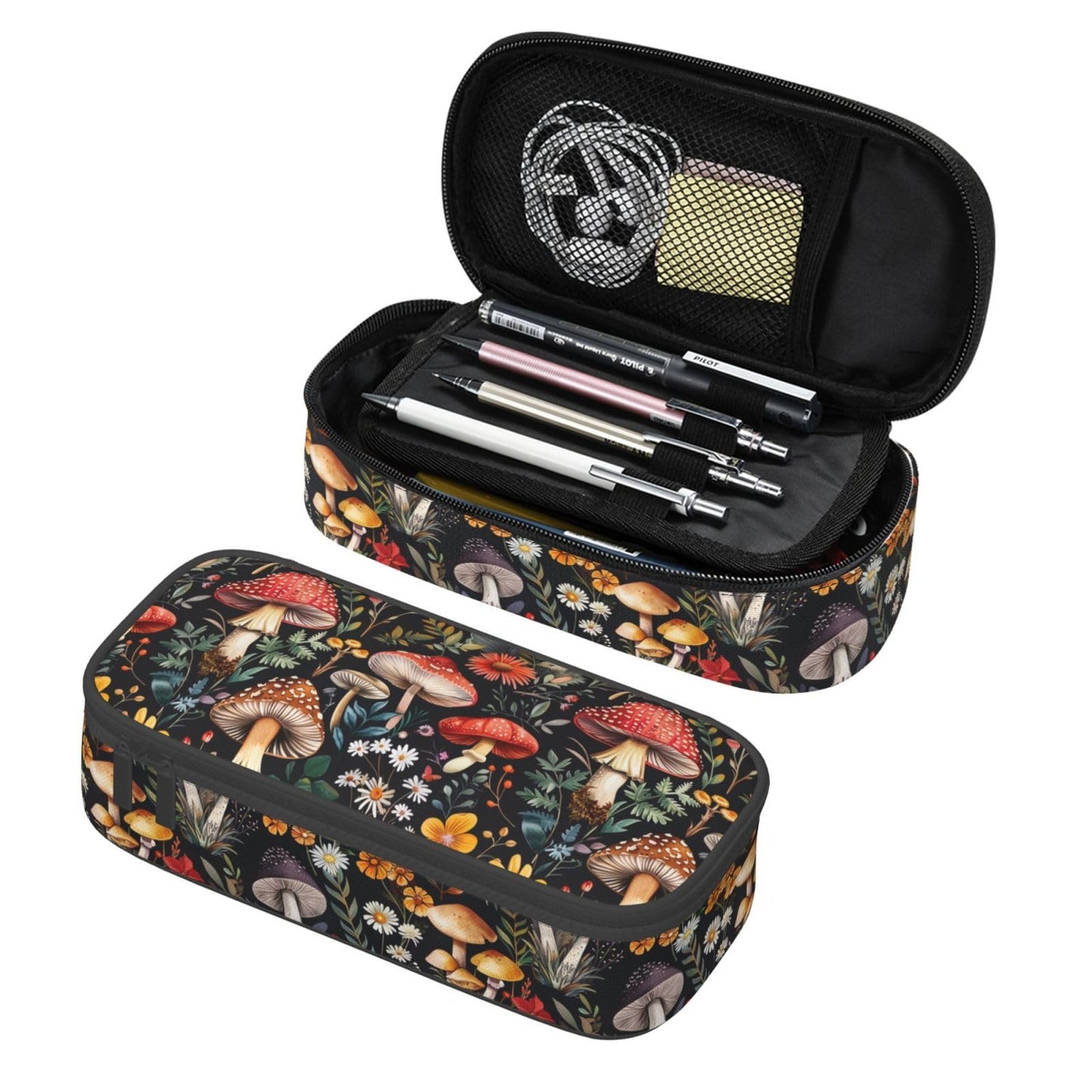 Geoocii Mushroom Large Capacity Pencil Case Organizer Pencil Pouch Stationery With Zipper School Supplies Pencil Bag For Girls Boys Teens Adult Office