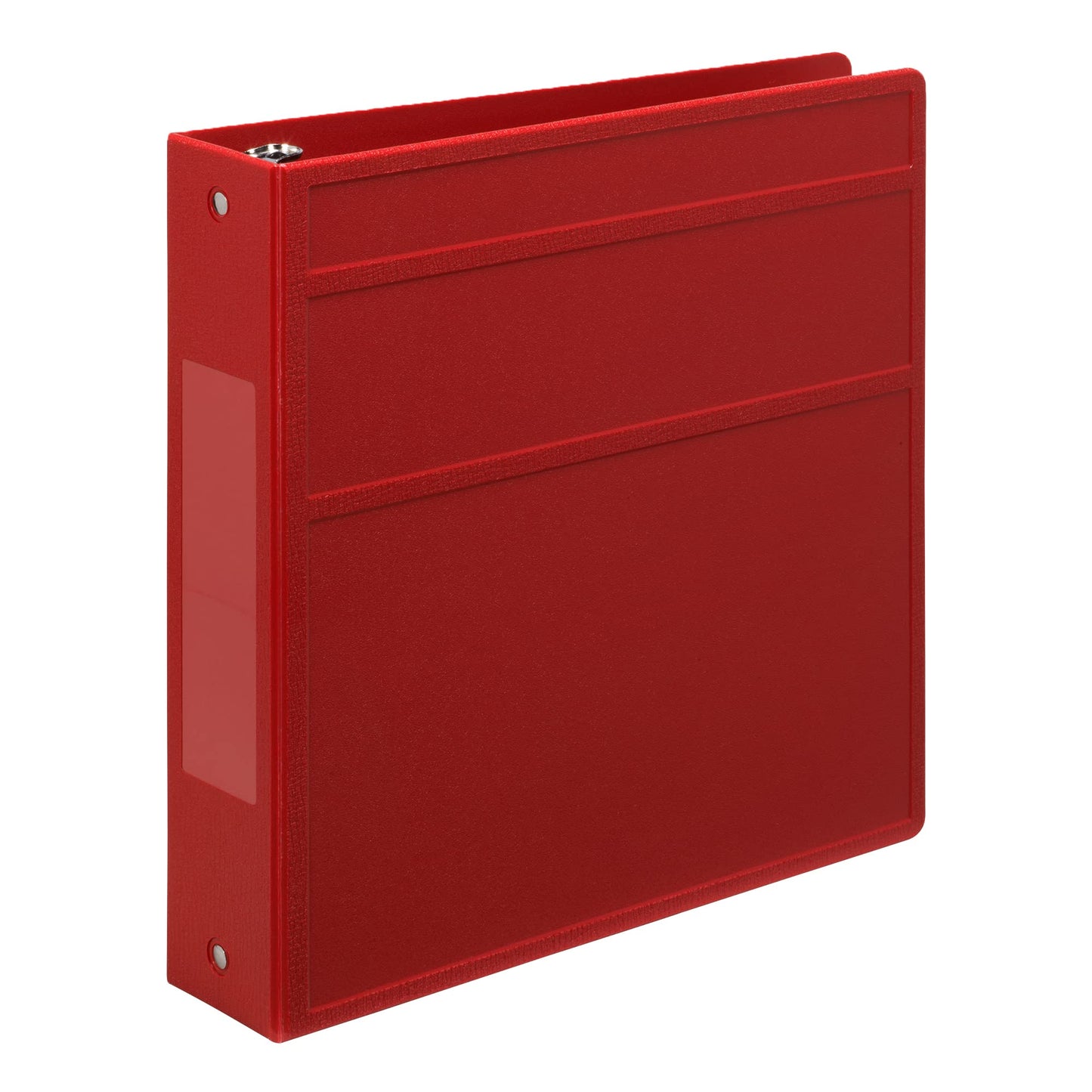 Carstens 2-Inch Heavy Duty 3-Ring Binder - Side Opening, Brick Red, Durable Plastic, Precision No-Gap Rings, Waterproof Covers, No Pockets, Holds 300 US Letter Sheets, BPA-Free, Made in USA (2828-3R)