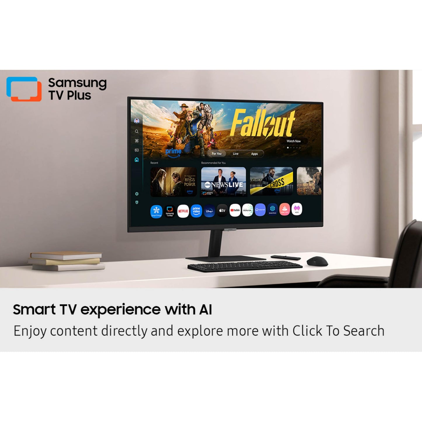 Samsung 32” Smart Monitor M7 (M70F) 4K UHD Display, Samsung Vision AI, Smart TV Apps, Gaming Hub, USB-C, HDMI and USB-A, Black, LS32FM702UNXZA, 2025