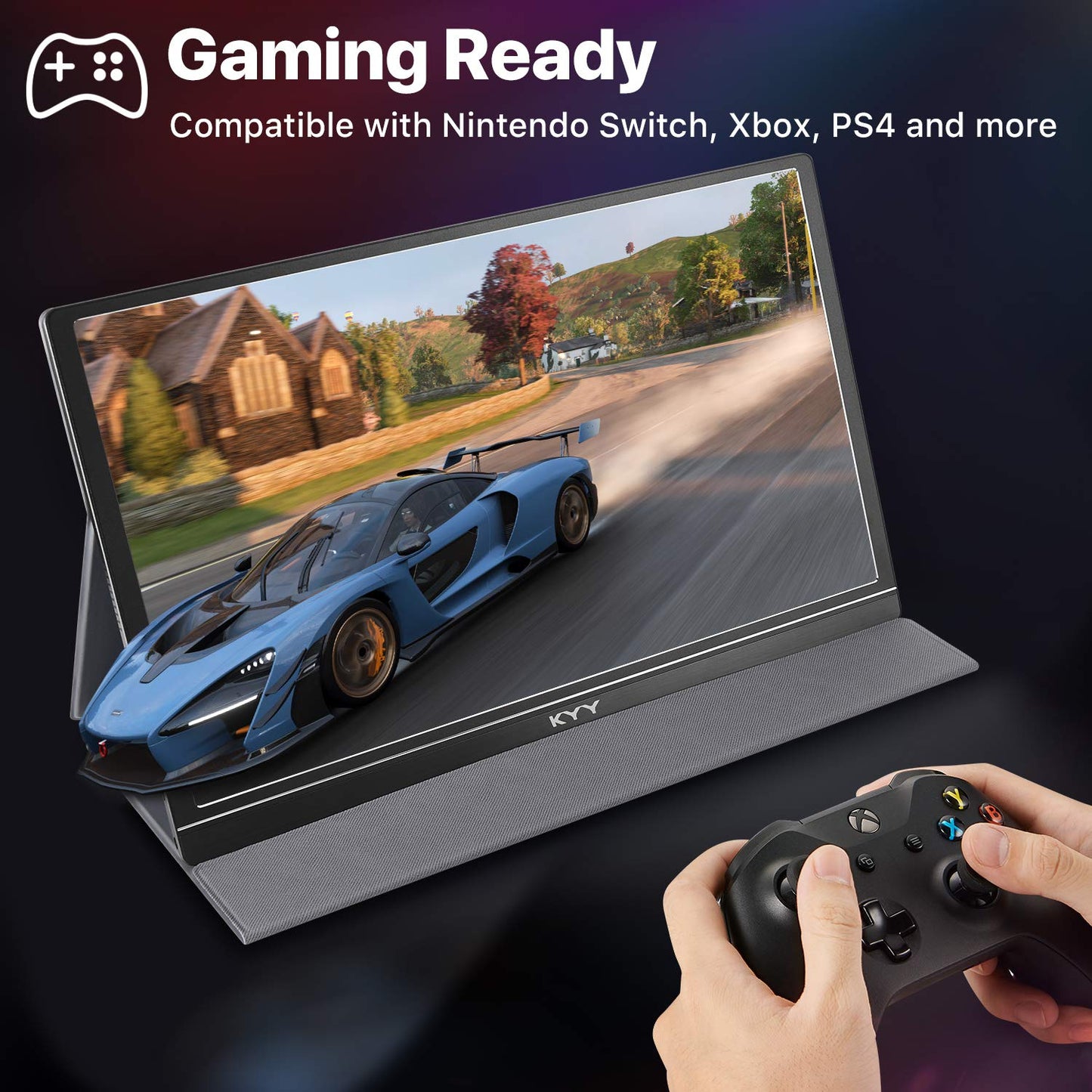 KYY Portable Monitor 15.6'' FHD 1080P Portable Laptop Monitor USB C HDMI Gaming Monitor