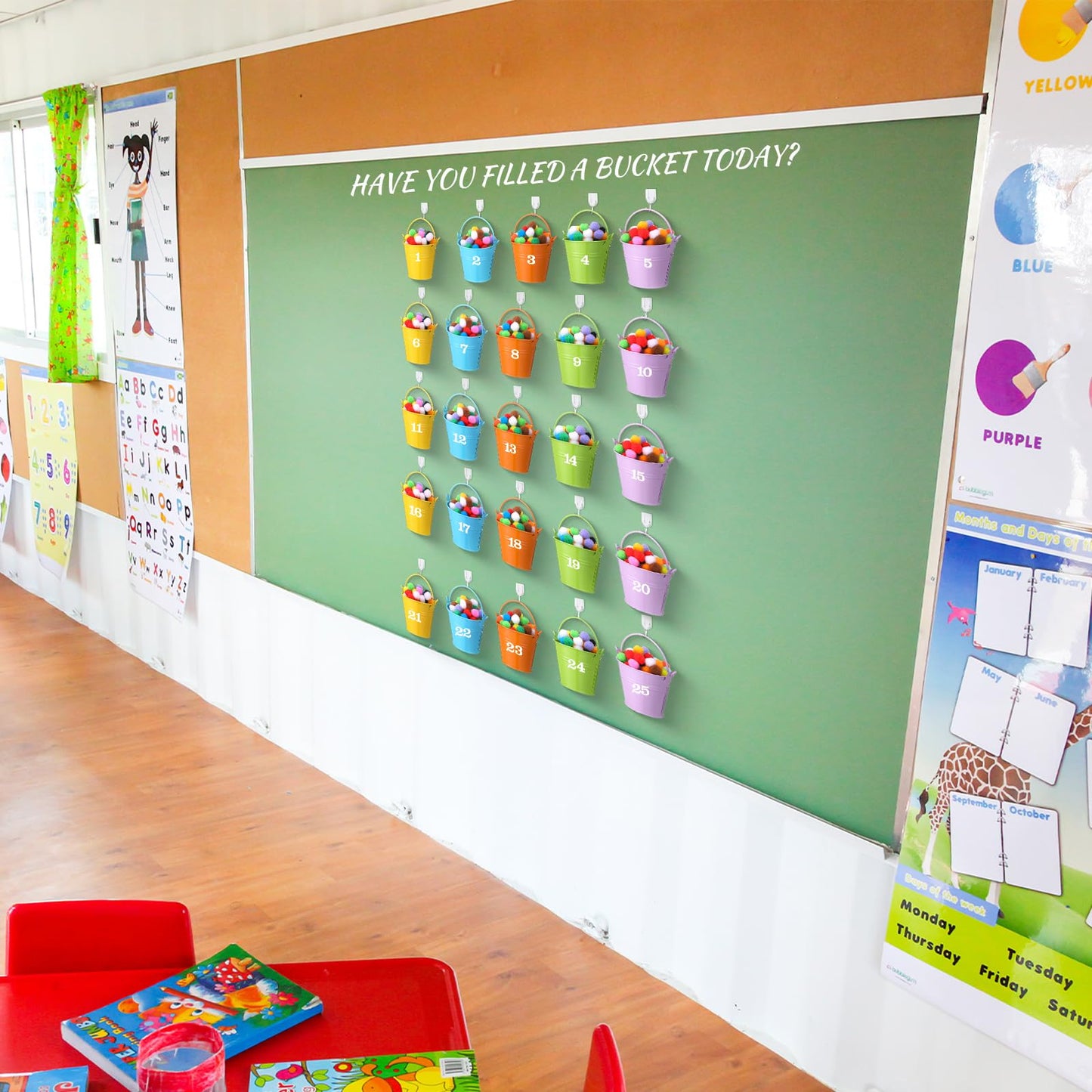 JellyArch Classroom Management Tools have You Filled a Bucket Today bucket Filler Activities Positive Behavior Reward Jars Teacher Essentials Preschool Elementary Classroom Must Haves(Colourful)