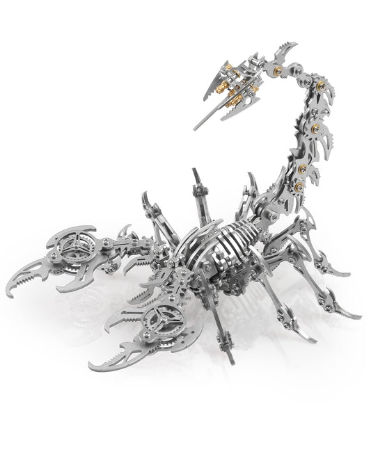 Metalkitor Scorpion 3D Metal Puzzles Kits for Adults Teens – 454 Pcs – Mechanical Assembly Models – 4 Hours to Build – Ideal for Gifts and Decorations (Silver)