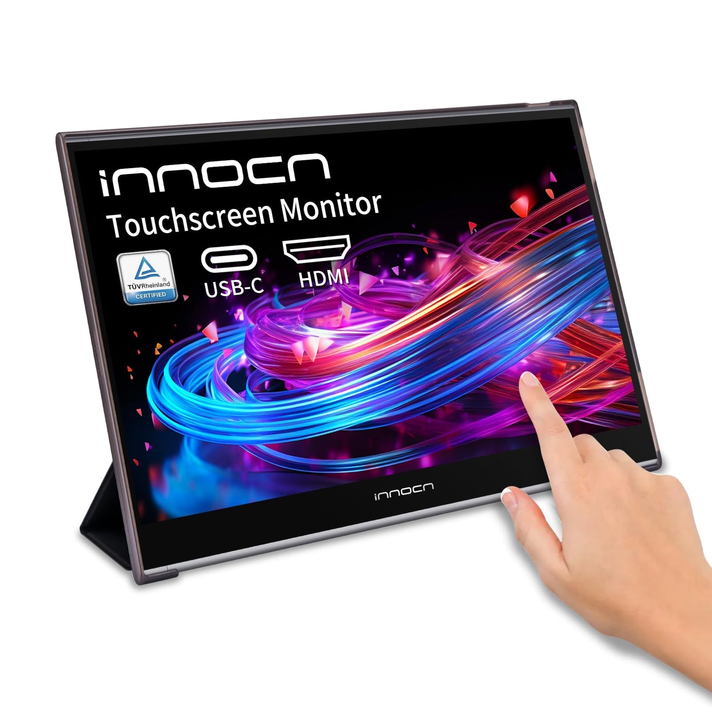 INNOCN 15.6 inch Portable Monitor Touchscreen for Laptop FHD 1080P USB C HDMI External Display Travel Second Monitor for MacBook Windows Tablets Android Chrome PS4 Switch Mini PC, No Battery
