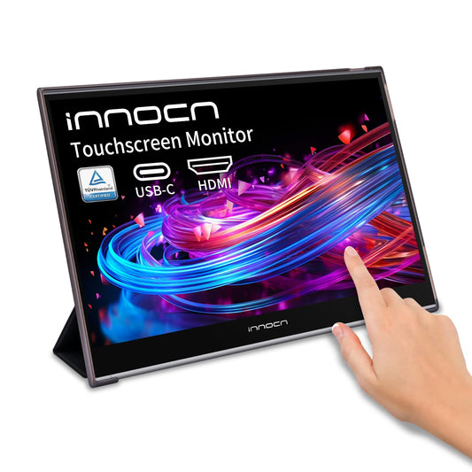 INNOCN 15.6 inch Portable Monitor Touchscreen for Laptop FHD 1080P USB C HDMI External Display Travel Second Monitor for MacBook Windows Tablets Android Chrome PS4 Switch Mini PC, No Battery
