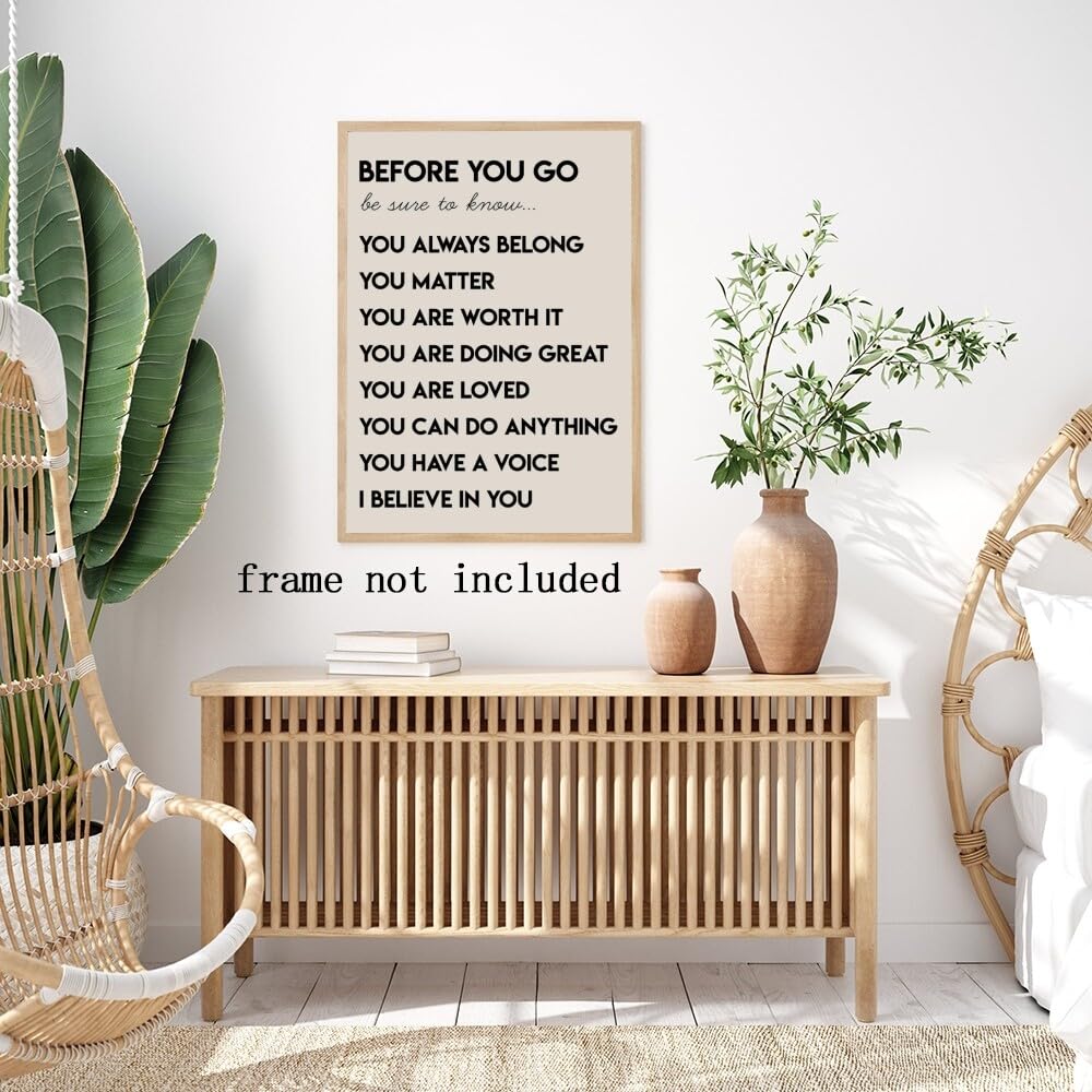 Motivational Phrases Wall Art Prints: Inspirational Decor - Positive Affirmations for Kids Room, Living Room, Office & Classroom - 8x12in Unframed