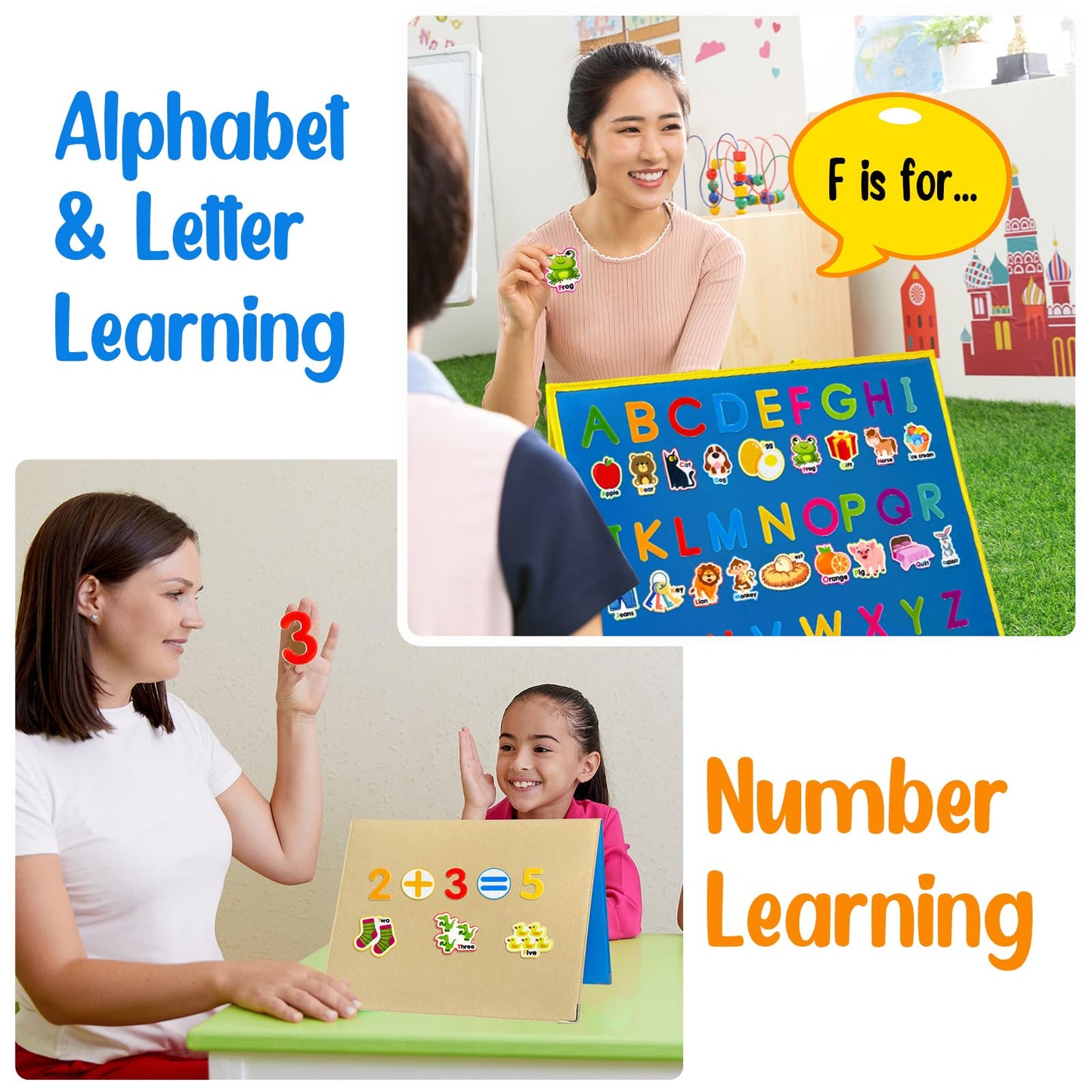 PENGFULL Felt Learning Letters Numbers Pieces,75 Felt Board Pieces for Felt Flannel Board,Alphabet ABC for Toddlers for Kindergarten,Preschool,Toddlers