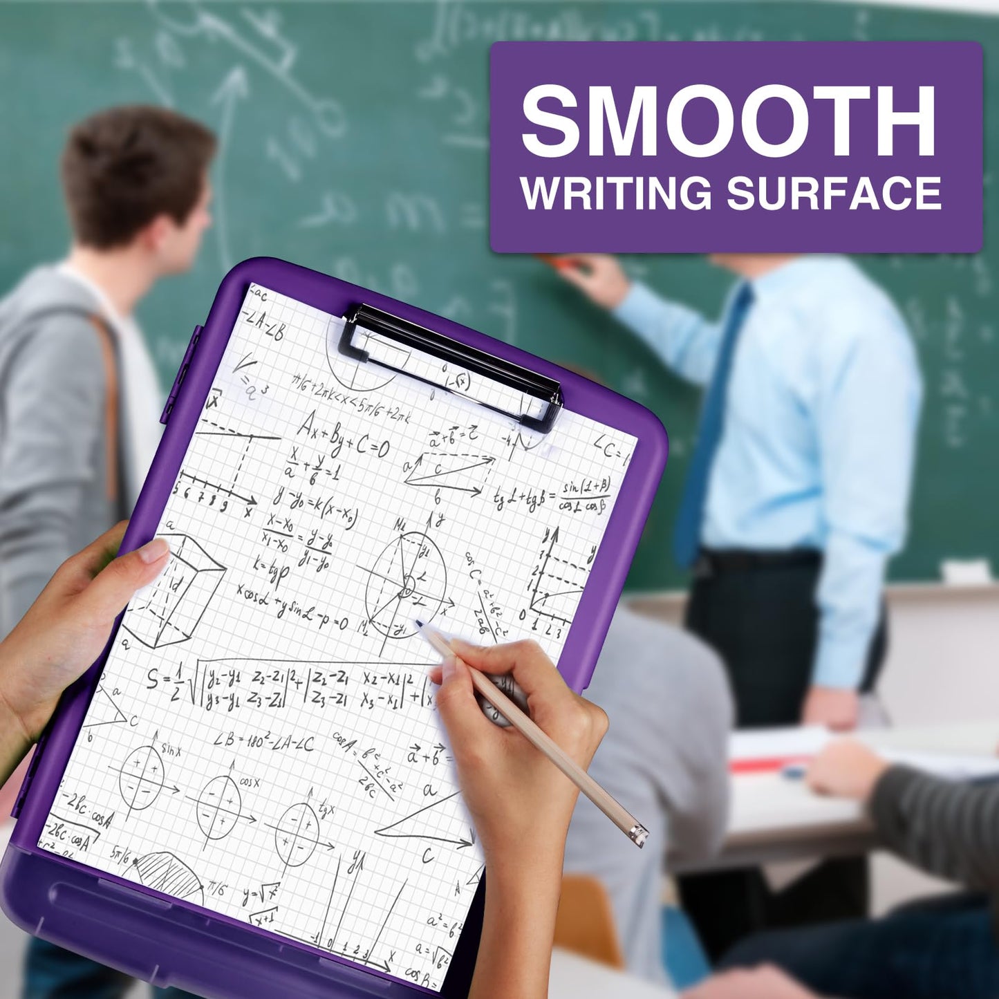 Sooez Clipboard with Storage, High Capacity Nursing Clipboards with Pen Holder, Clip Boards 8.5x11 with Storage, Low-Profile Clip, Lightweight Plastic Clipboard for Teachers, Lawers, Office Workers