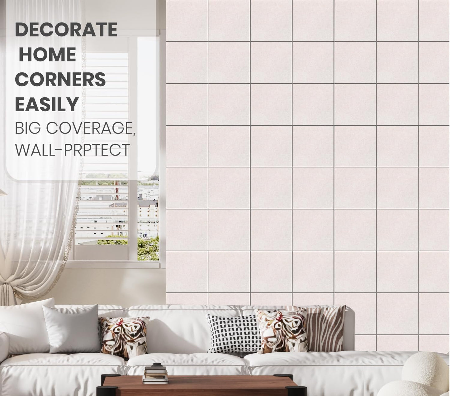Large Cork Board Alternative 36" X 24" Bulletin Board - 6 Pack Removable Felt Wall Tiles with 20 pushpins, Large Cork Boards for Walls Cork Board for Office Pin Board Tack Board - Oatmeal