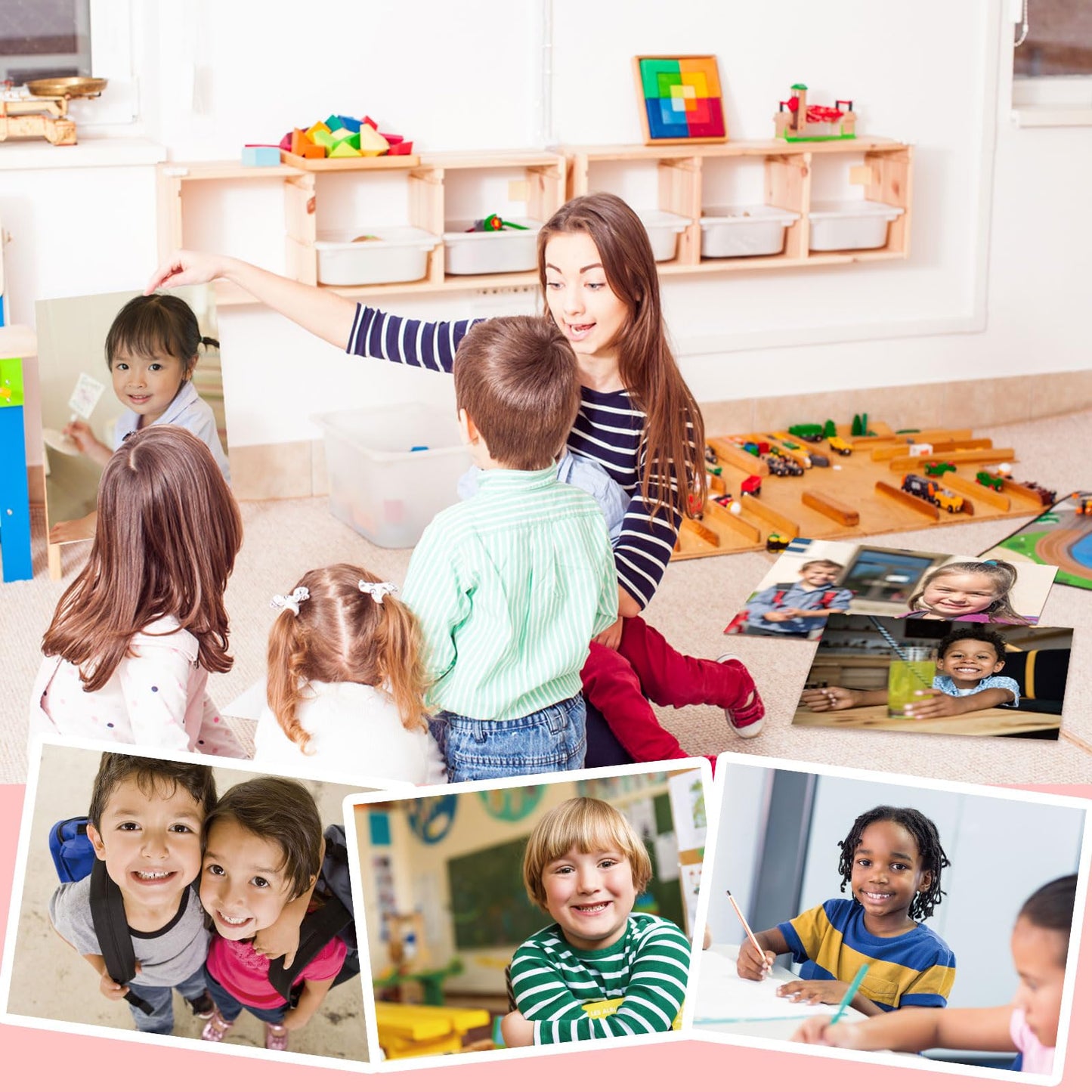 Motiskyy 12 Pcs Diversity Posters for Classroom Preschool Educational Learning Real Pictures for Daycare Home Multicultural Awareness(Kids Image Poster Style)