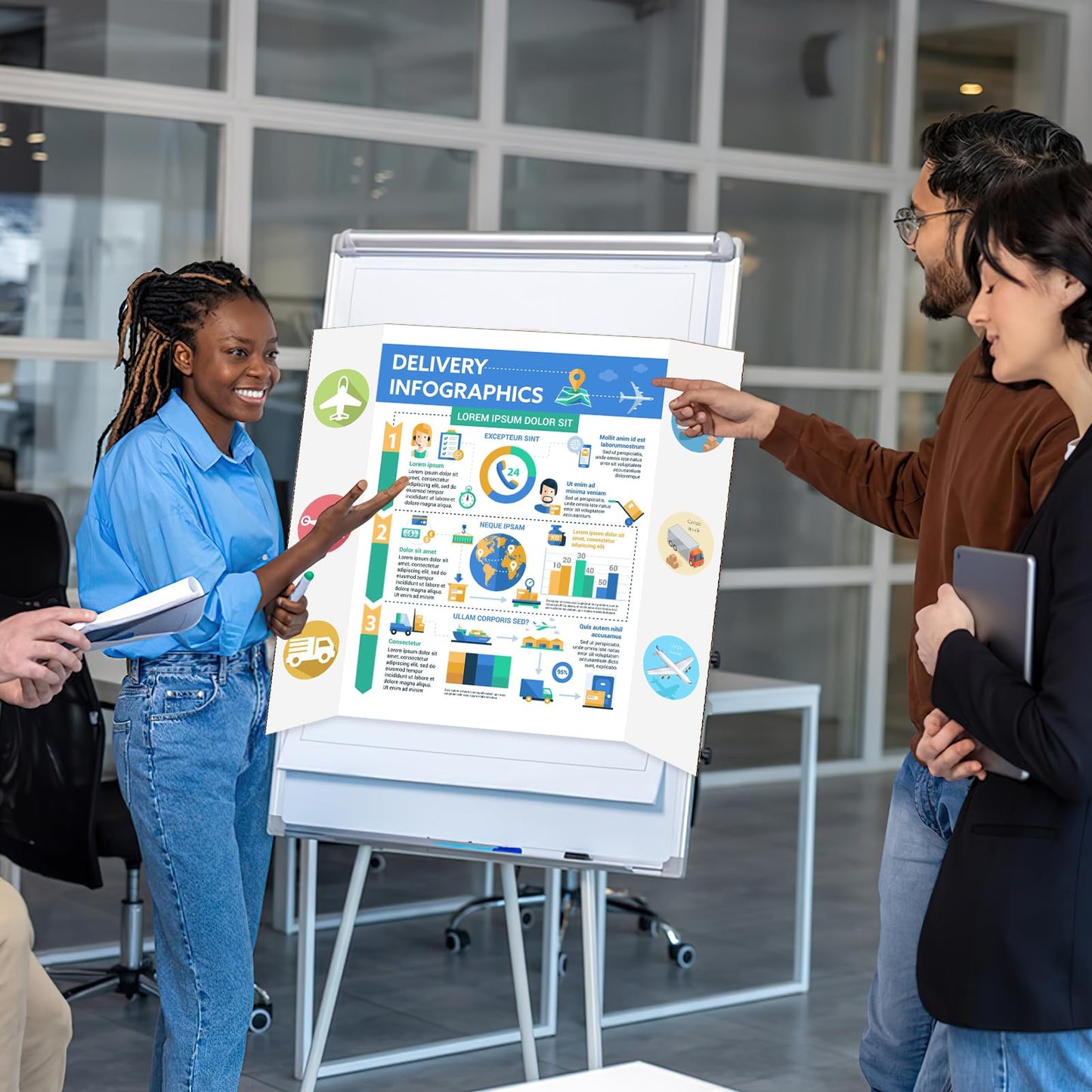 10 Pack Trifold Poster Board 48" X 36", IKAYAS Single Sided White Poster Boards, Science Fair Display Boards Posterboard for Mounting, Prints,Art,Display,Projects Classroom Supplies