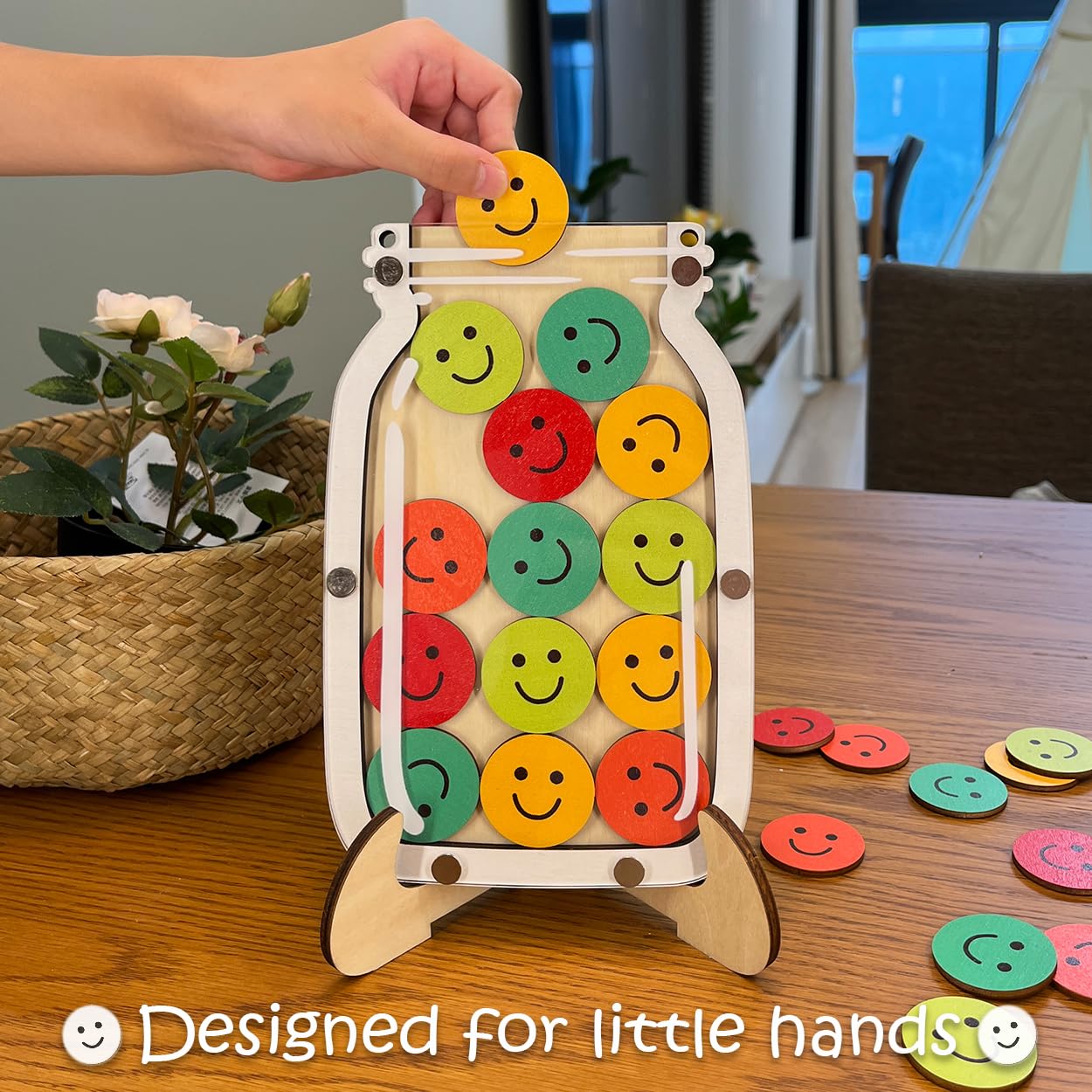 Magnetic Reward Jar for Kids, Classroom Reward System, Star Reward Jar, Incentive Good Behavior Responsibility Chart, Potty Training Rewards, Behavior jar for Boys Girls (Smile Face)
