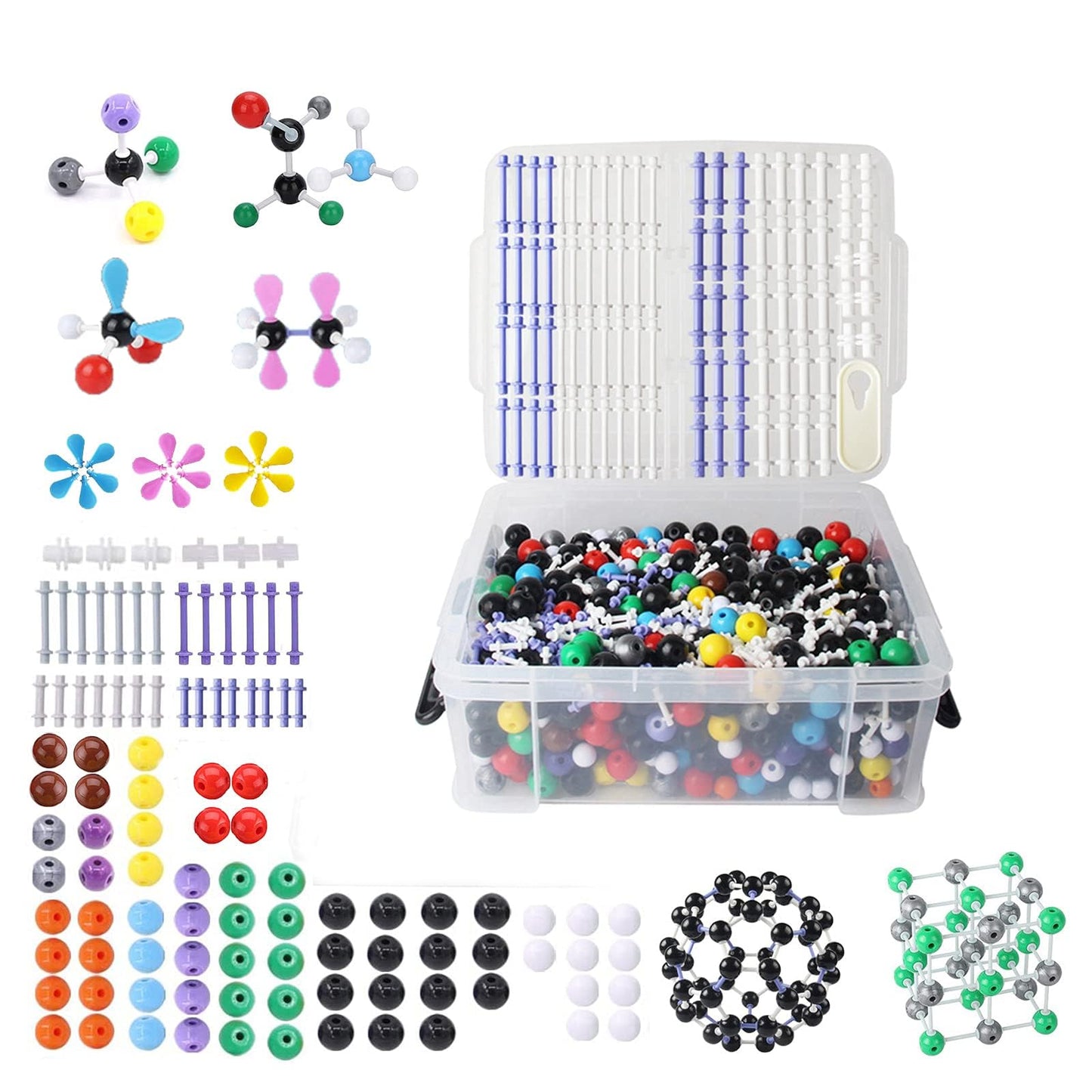YCWF Chemistry Model Kit,974 Pcs Molecular and Atomic Model Kit for Organic and Inorganic Chemistry Learning,Chemistry Structure Kit with Atoms,Bonds & Orbitals for Teacher, Student