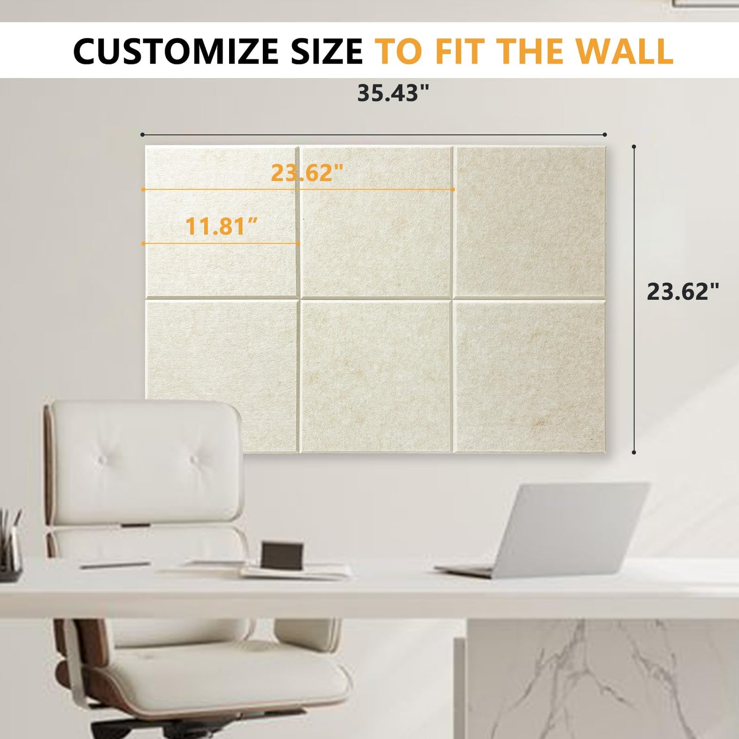 Large Cork Board Tiles for Wall with Push Pins, Removable 36" x 24" Bulletin Board Sets, Adhesive Pin Board | Magrowill 6 Packs Felt Panels for Interior Wall Decor