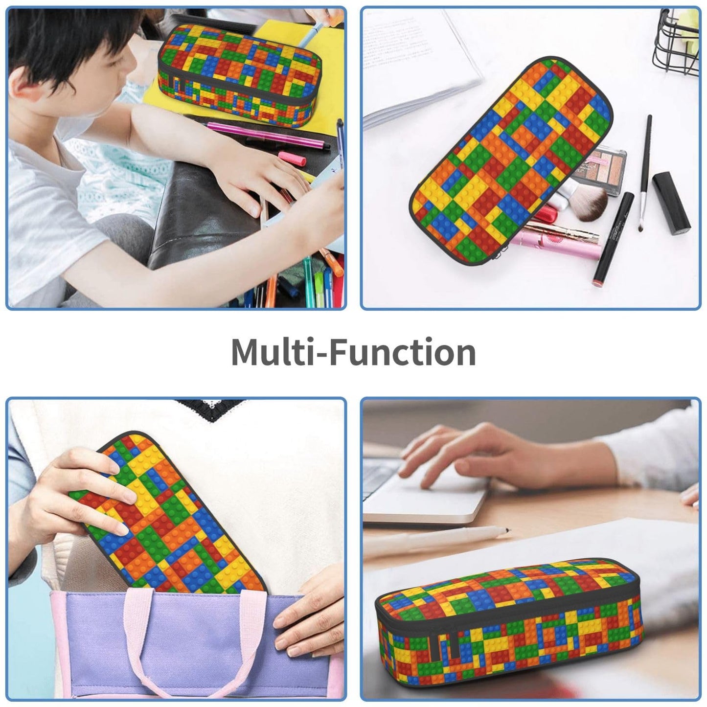 Droerfes Brick Pencil Case Pencil Pouch Large Capacity Pen Bag School Office Organizer Stationery Storage Box For Girls Boys Teen Kids