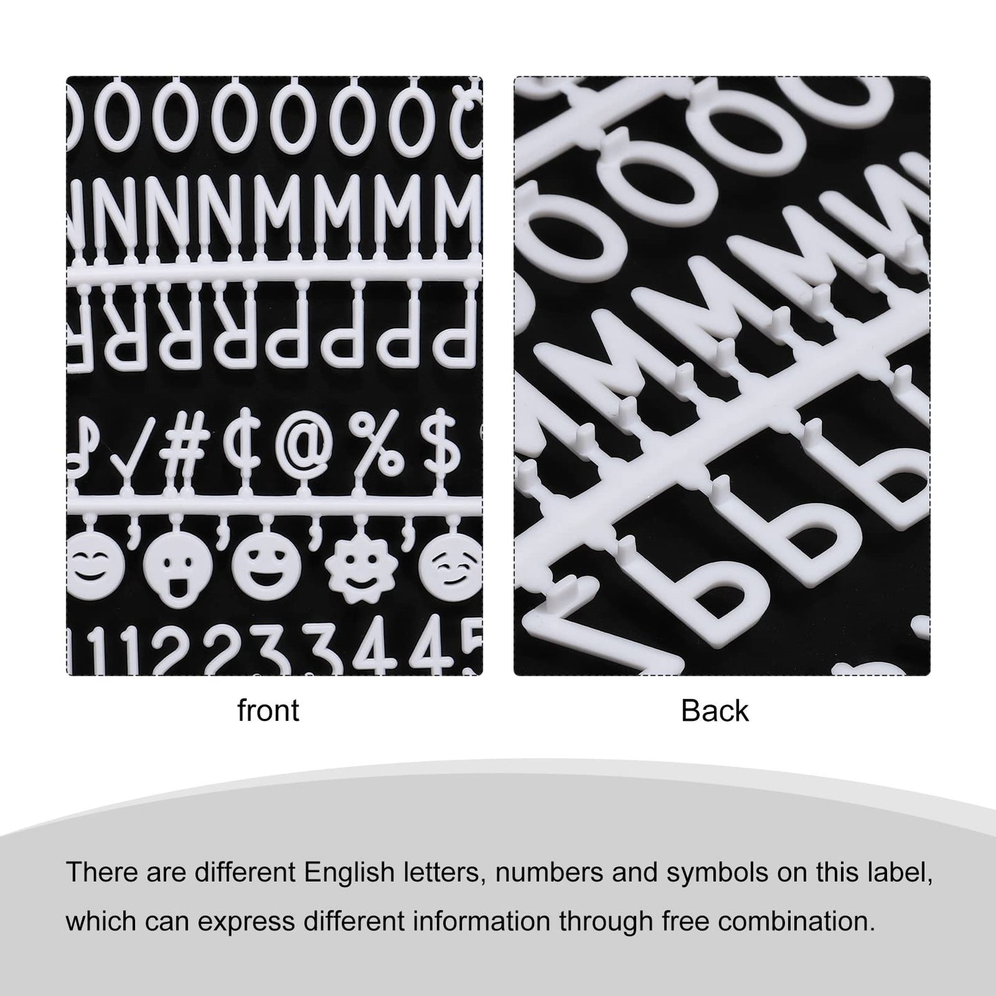 MECCANIXITY 3/4 Inch Letters Set for Felt Letter Board Numbers Symbols White Alphabet Message Board Changeable for Cafe, Wedding, Birthday