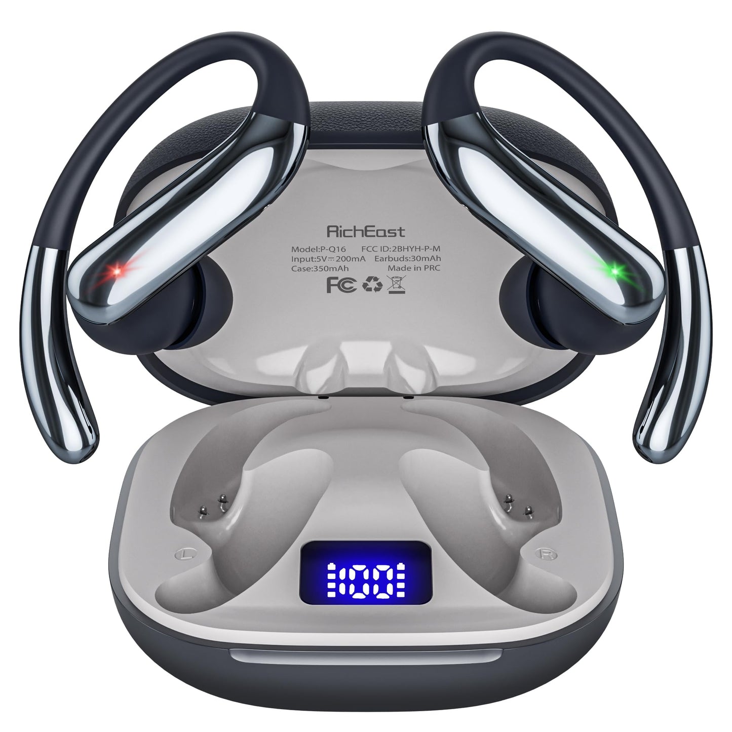 RichEast AI Translation Earbuds Real Time with Audio and Video Calls, 4-in-1 Bluetooth 6.0 Translator Headphones with 6 Translation Modes/Meeting Notes & ANC, Audifonos Traductores Ingles Espaol Black