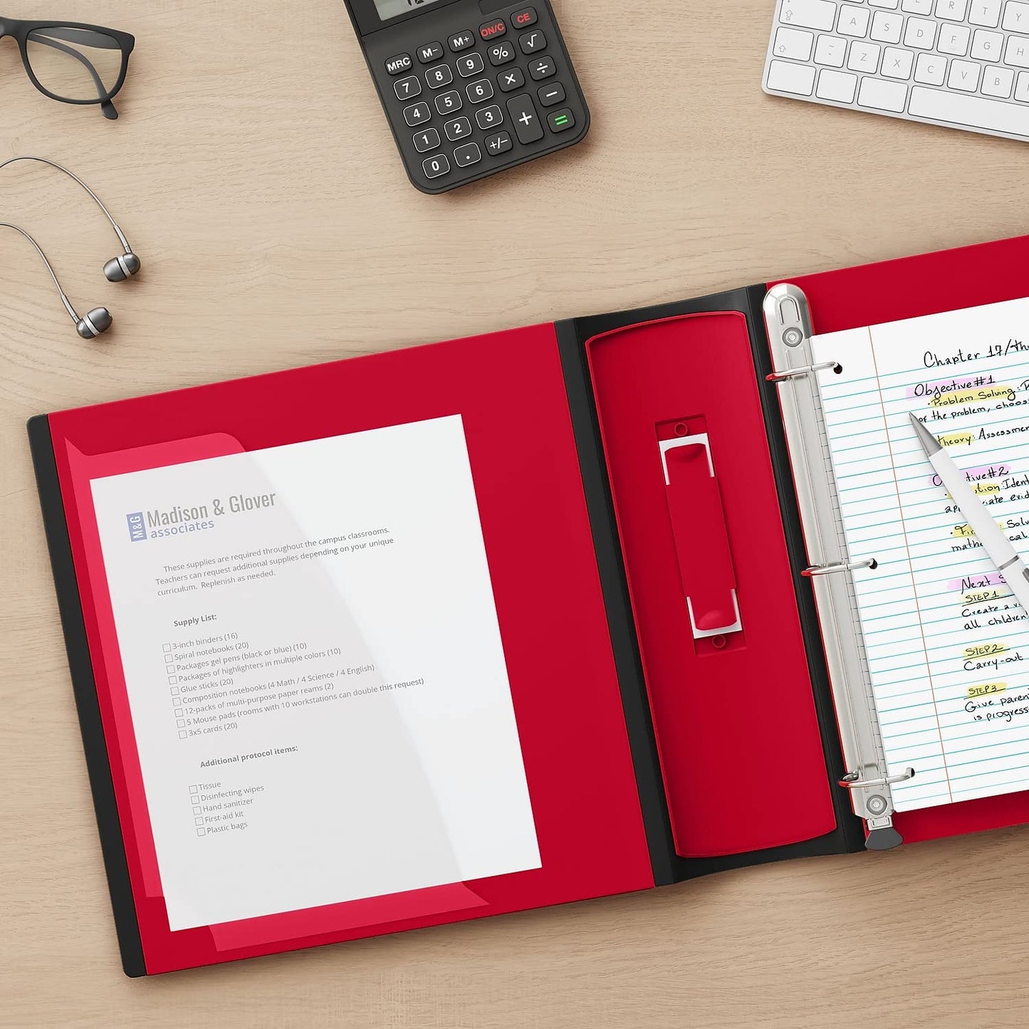 Staples Heavy-Duty 3-Inch D-Ring Binder, Red – 3-Ring Binder with Vinyl Cover, Holds Up to 600 Sheets for School & Office
