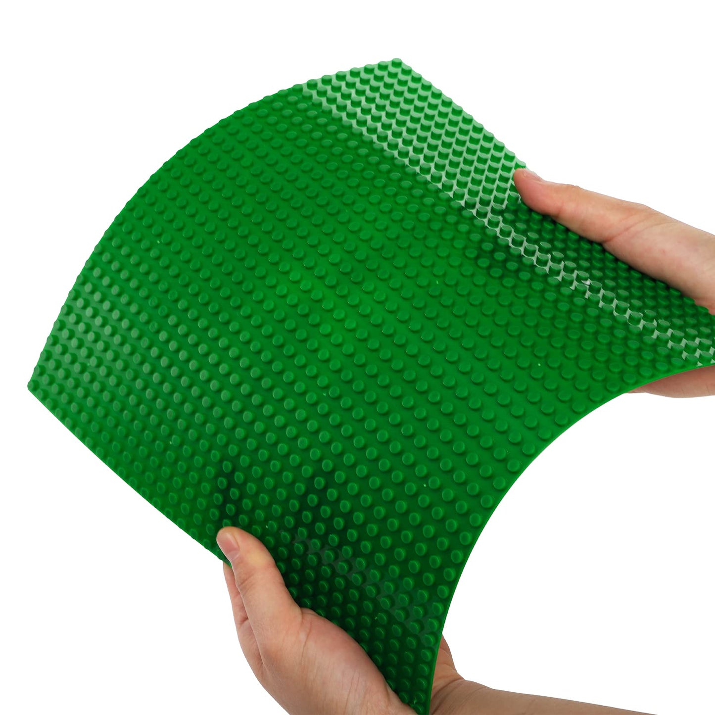 ZEAYEA 12 Pack Classic Baseplates, Building Base Plates Compatible with Most Standard Building Bricks, 10" x 10" Stackable Bases, Green