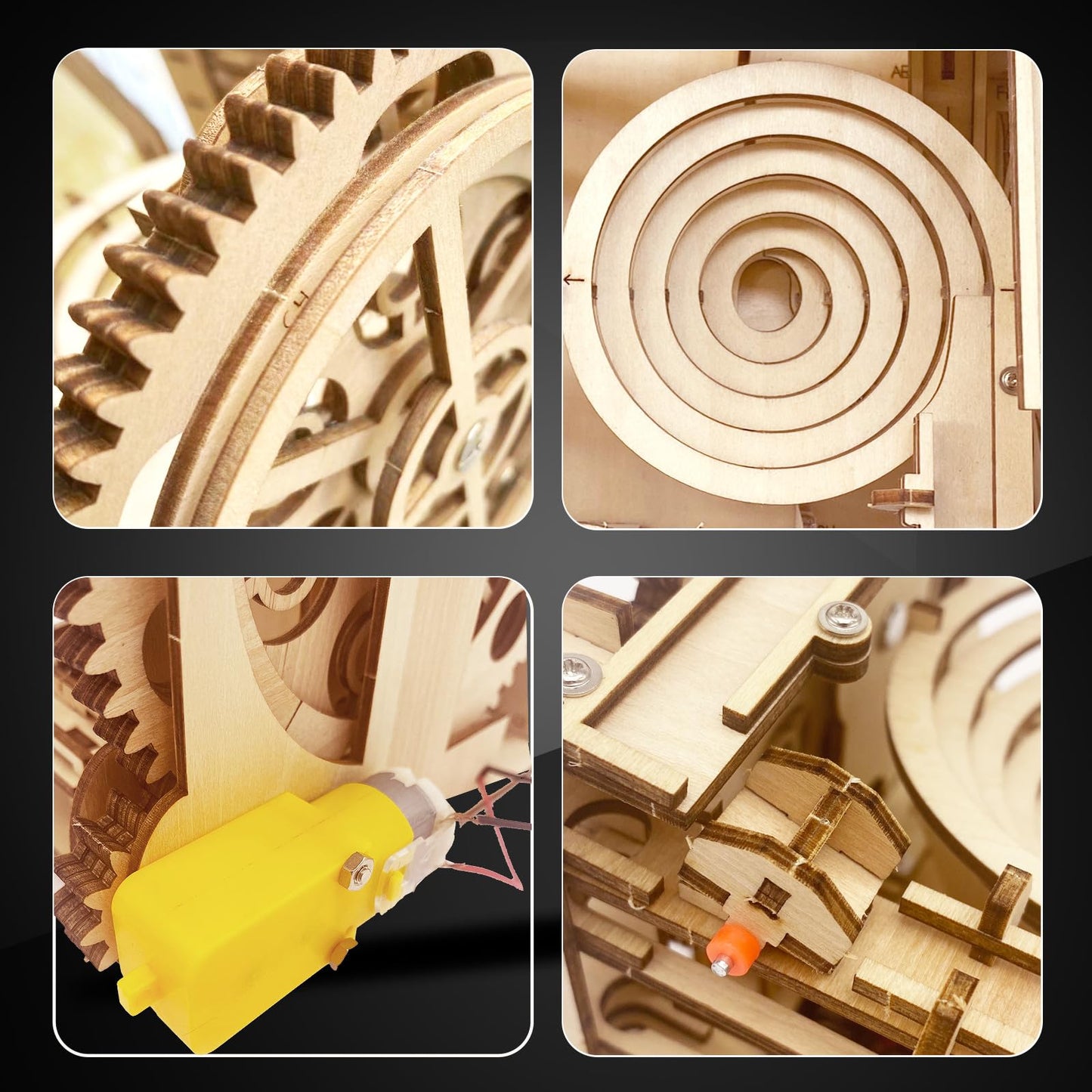 3D Puzzle Wooden Marble Run for Adults DIY Model Kit Assembly Wood Crafts Mechanical Puzzle for Teen Age 14+ Years Old