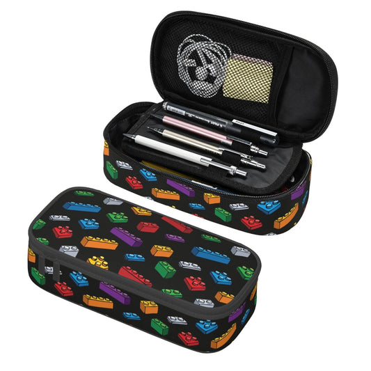 Geoocii Building Block Large Capacity Pencil Case Organizer Pencil Pouch Stationery With Zipper School Supplies Pencil Bag For Girls Boys Teens Adult Office