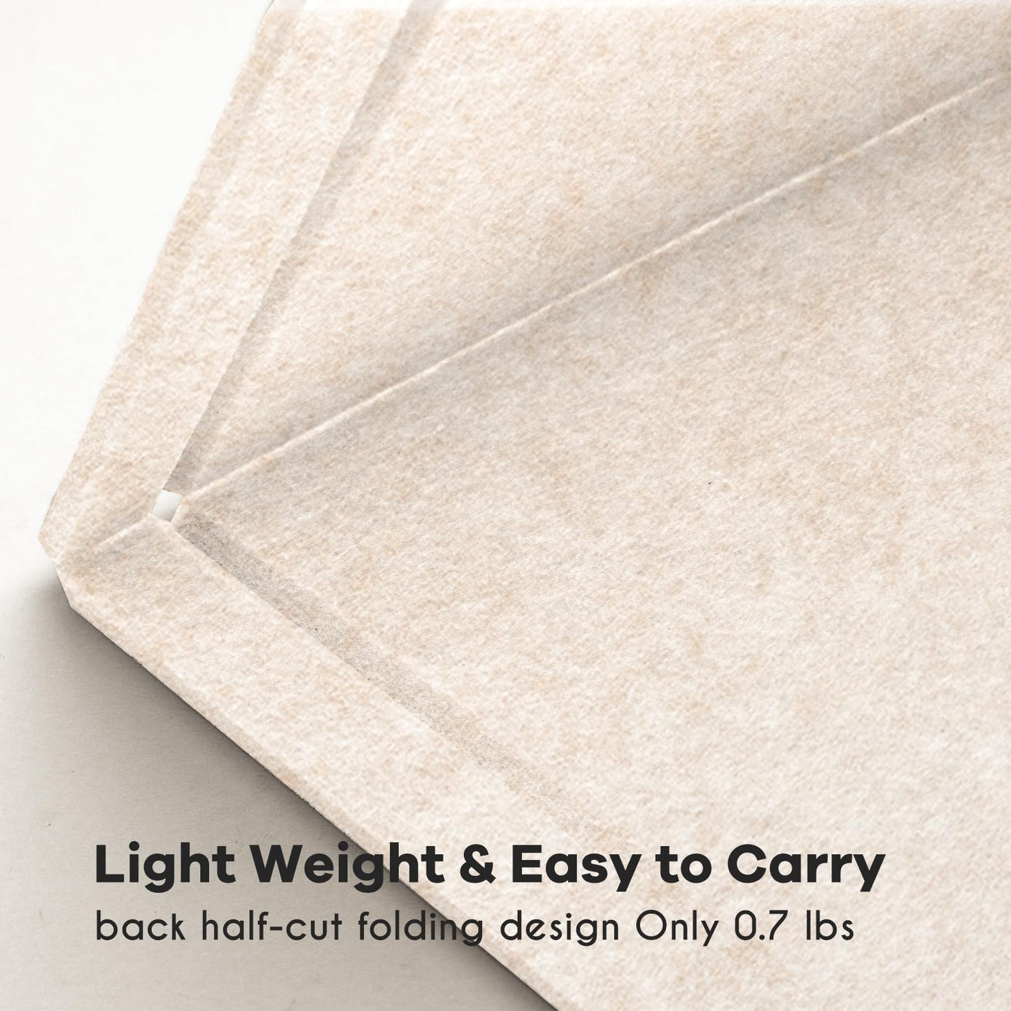 Lightomorrow Bulletin Board, 24 x 18 inches Decorative Felt Pin Board, Vision Board Cork Board Alternative for Wall, Foldable Photo Board with 20 Pushpins - Oatmeal